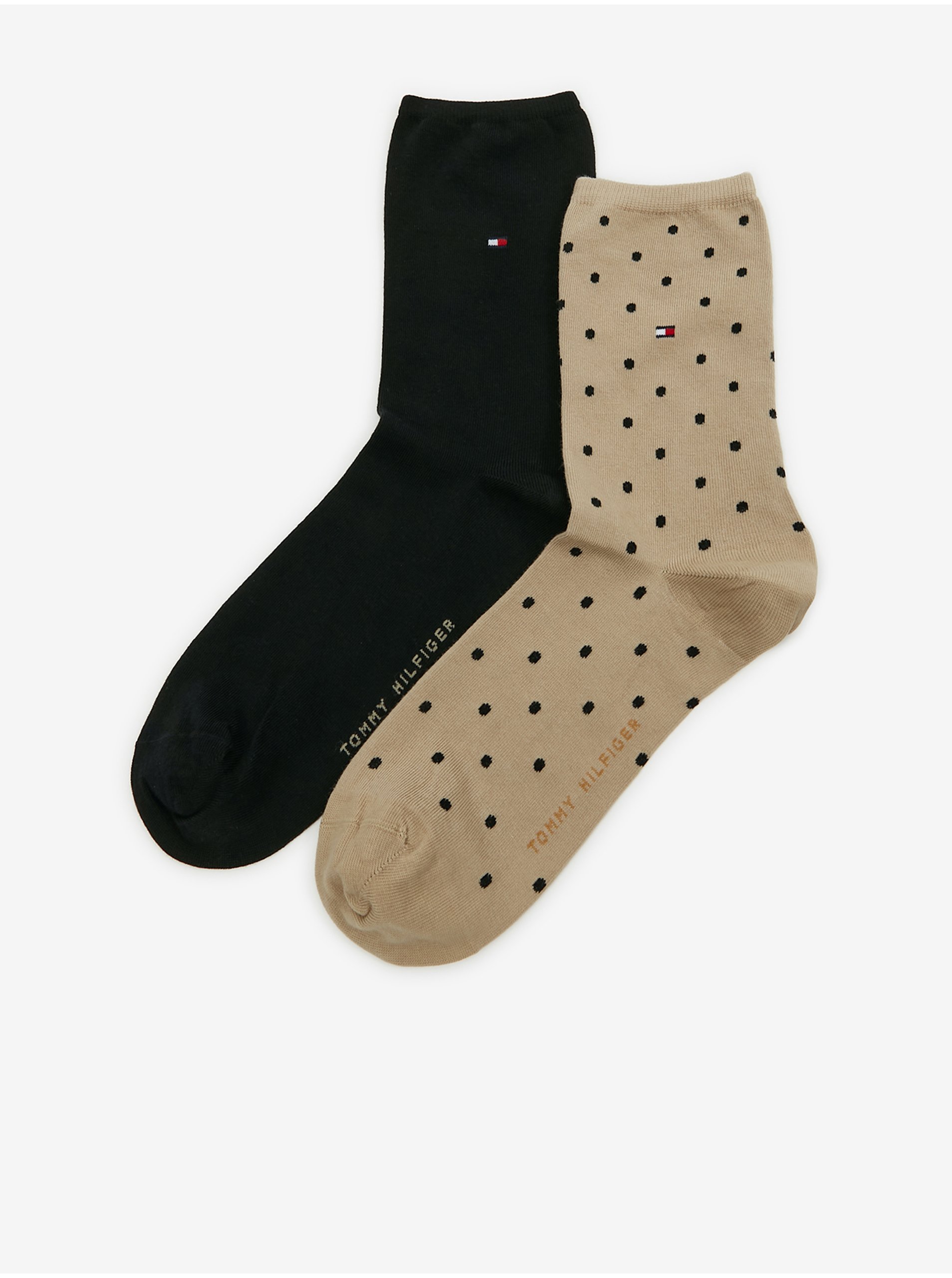Tommy Hilfiger Set of two pairs of women's socks in beige and black Tommy Hilf - Ladies