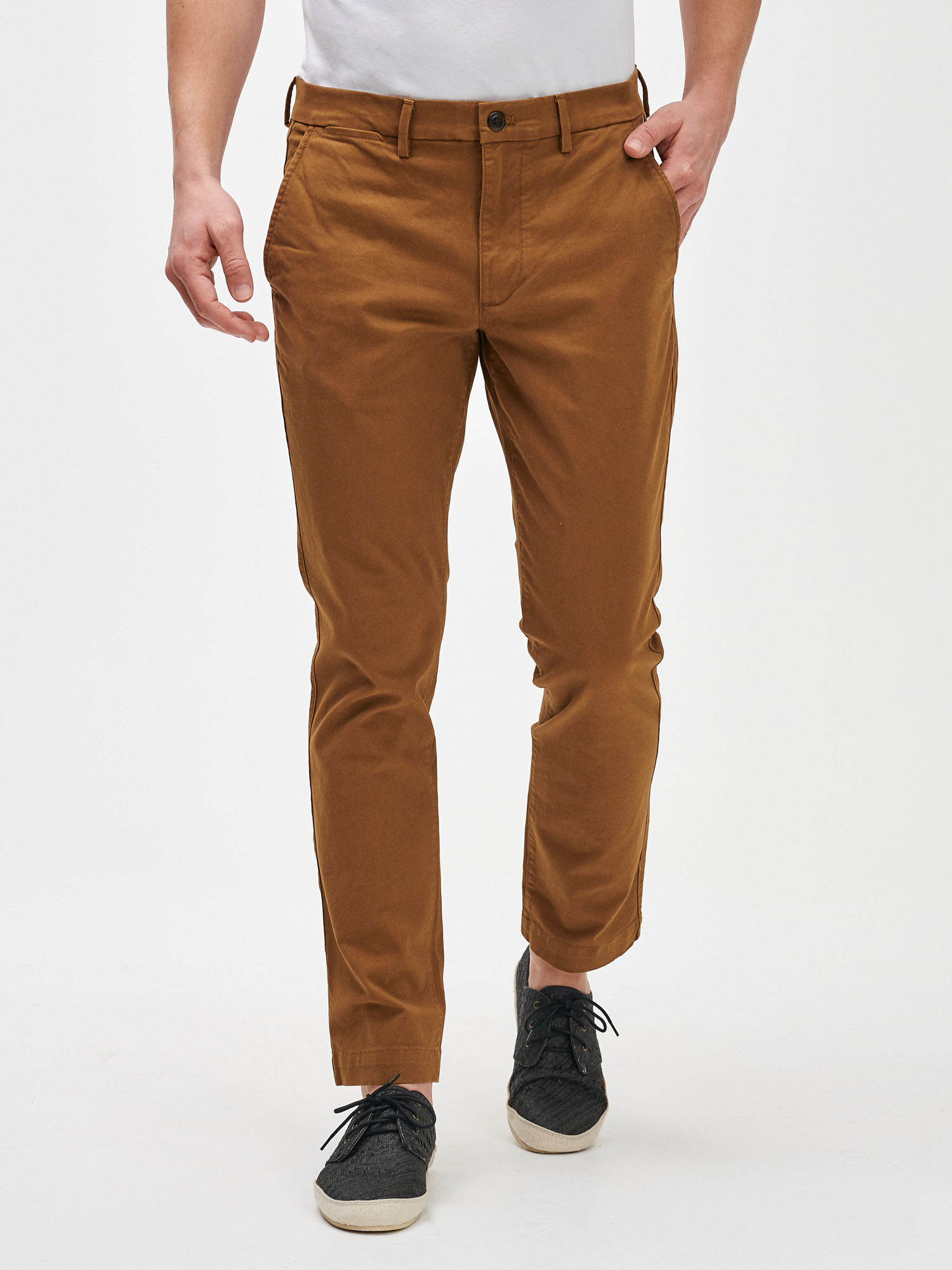 Hnědé pánské kalhoty GAP Slim Fit