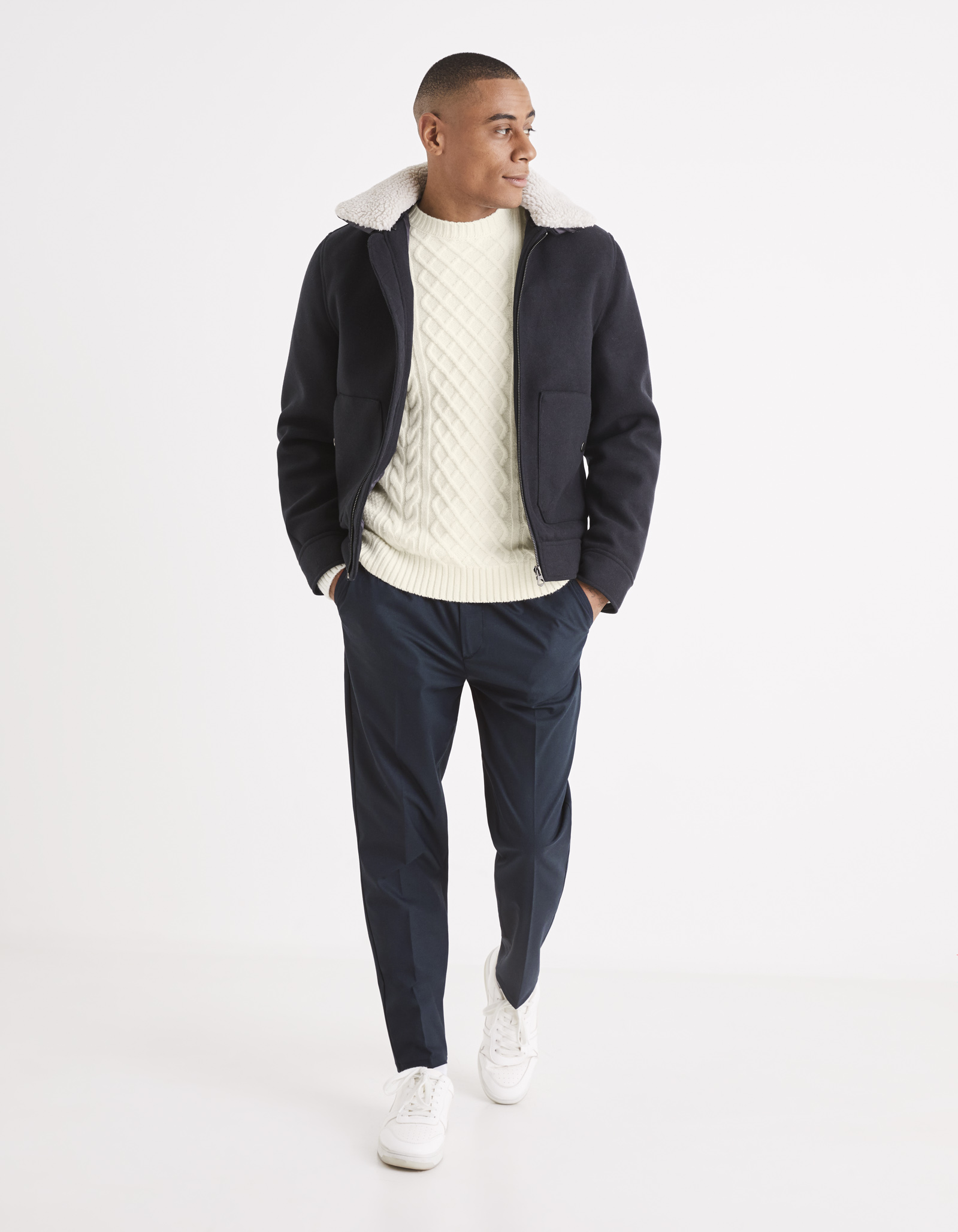 Pantaloni casual pentru barbati Celio - albastru inchis