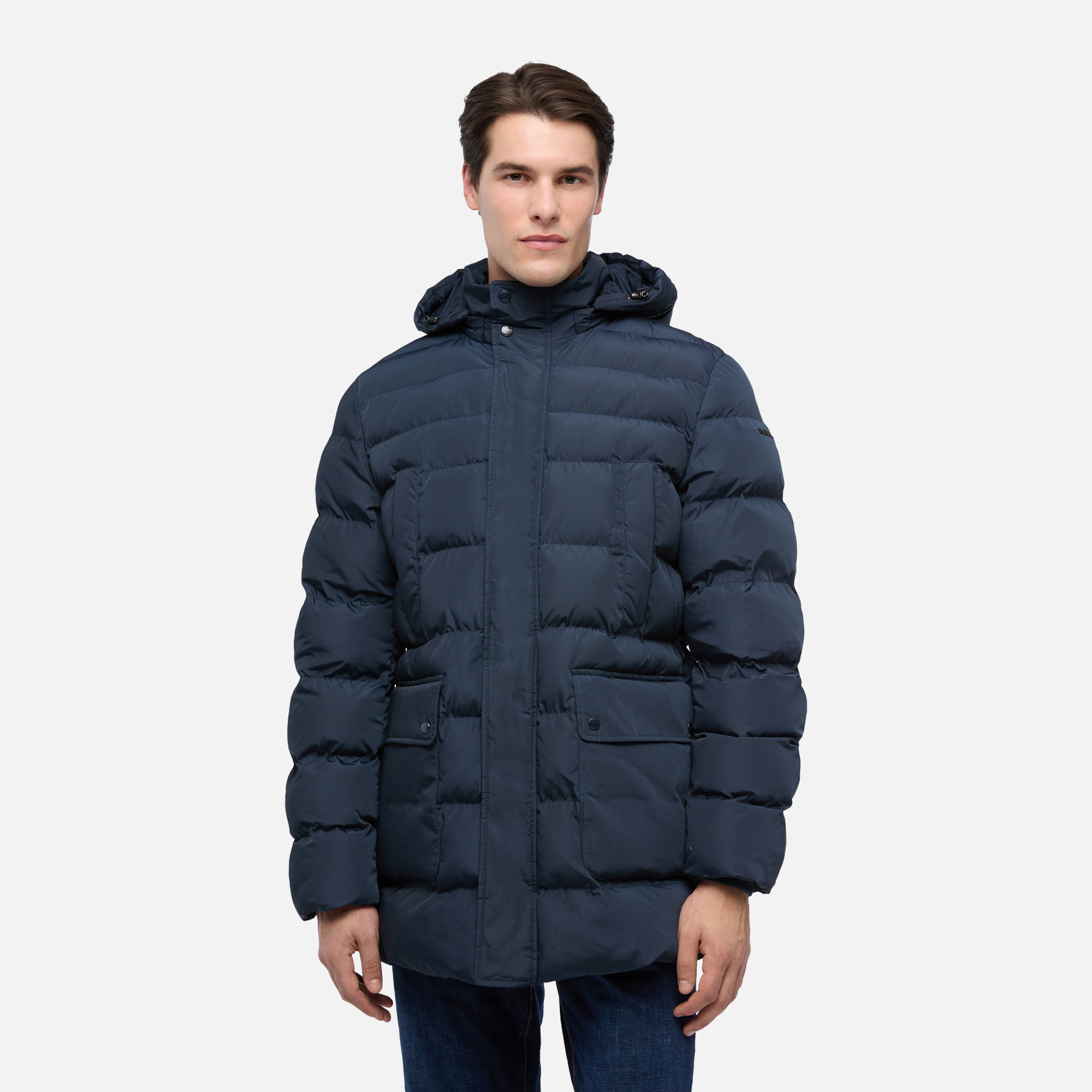 Parka pentru bărbați Geox Leitan albastru închis