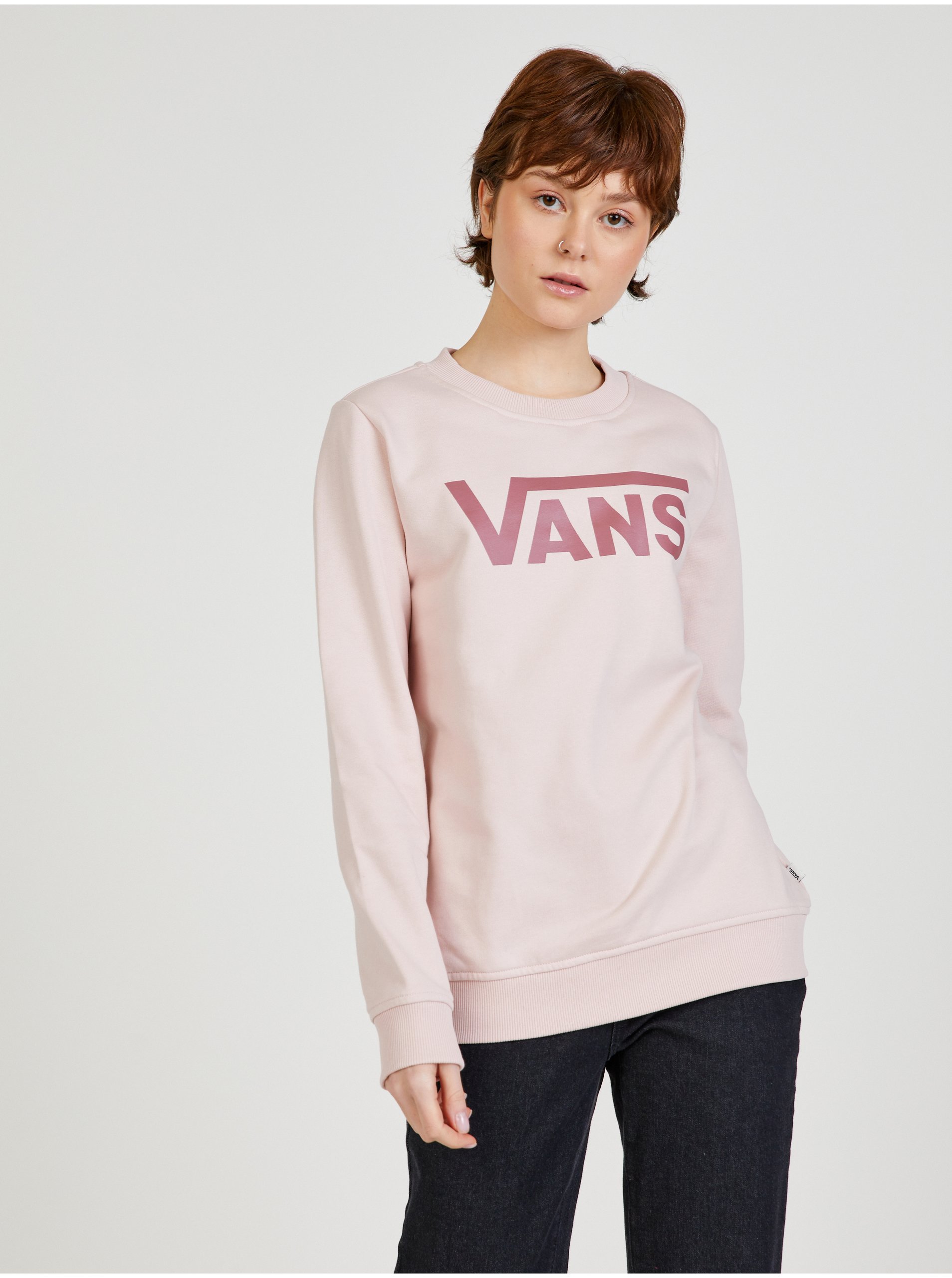 Pink Women's Sweatshirt With Printed VANS - Women