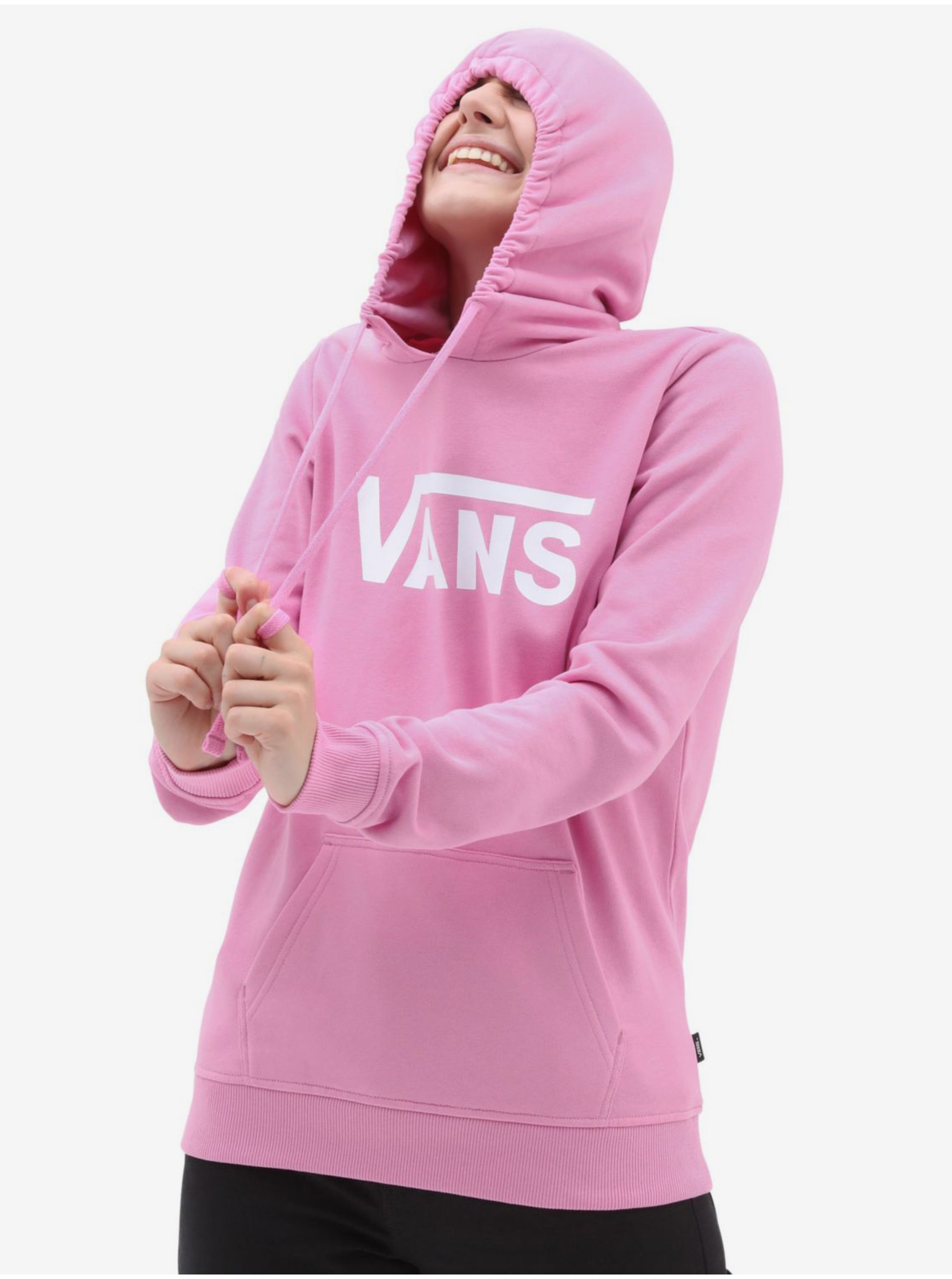 Pink Womens Hoodie VANS Classic V - Women