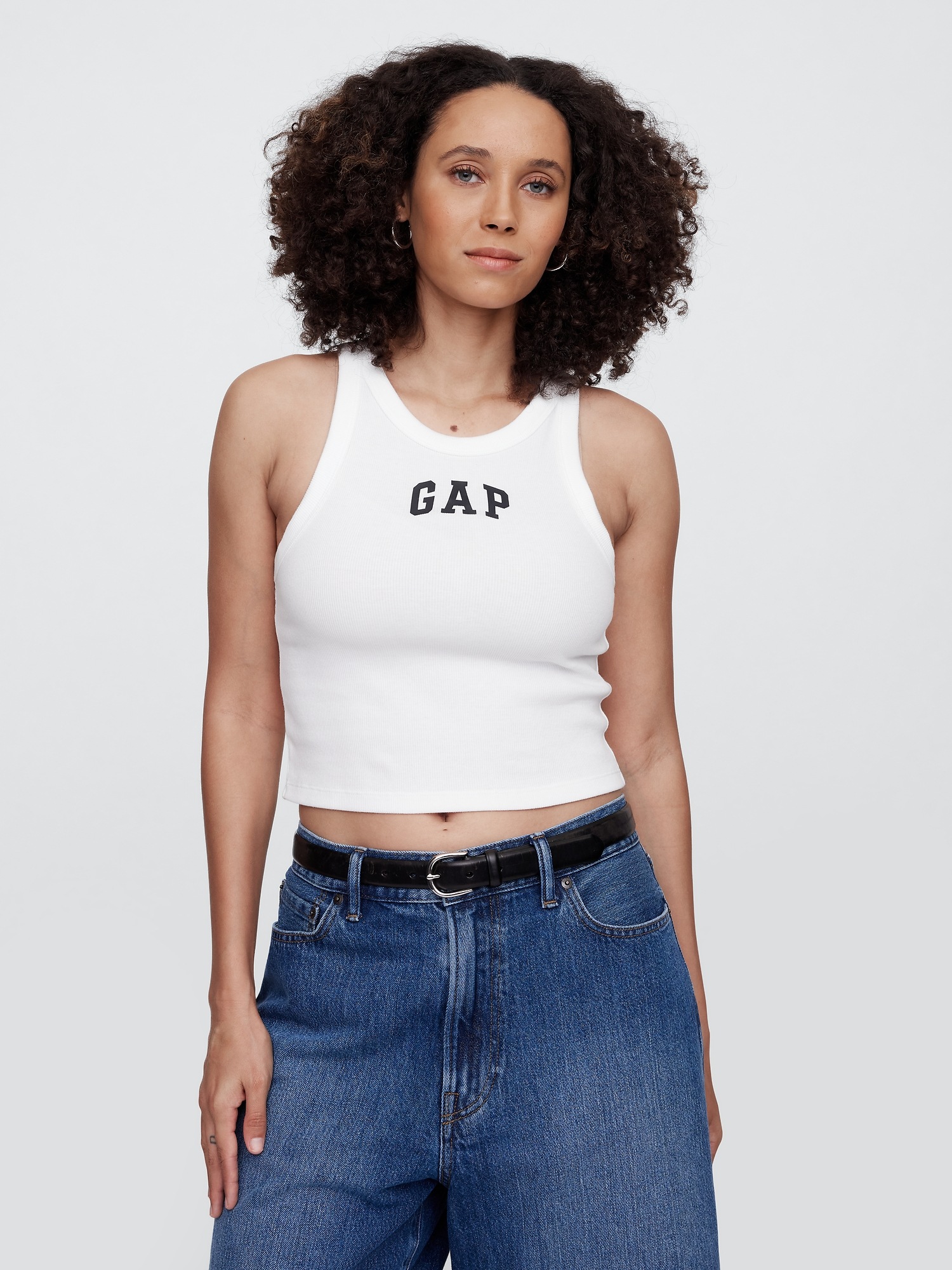 GAP Ribbed tank top with logo - Women's