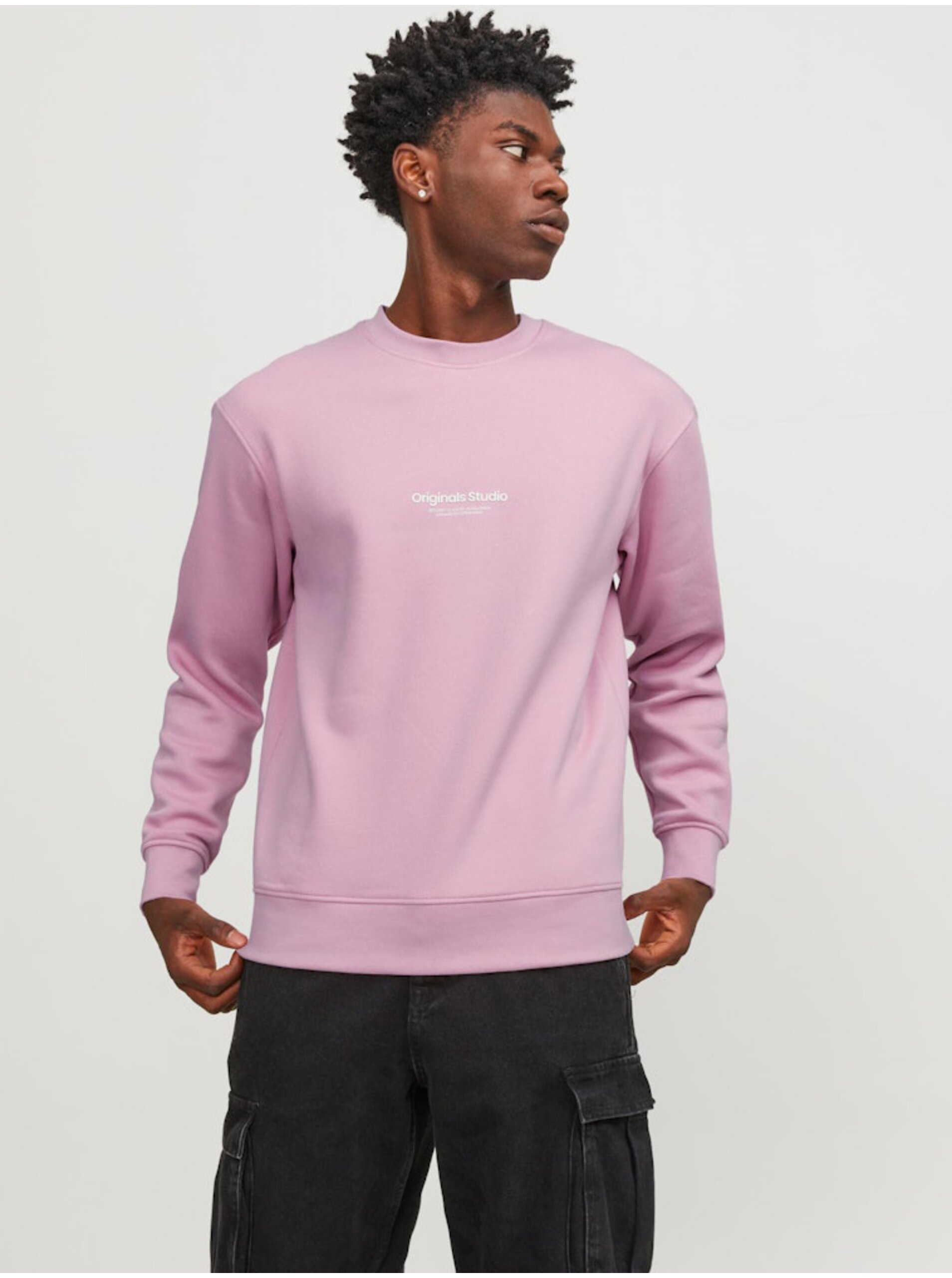 Men's Light Pink Sweatshirt Jack & Jones Vesterbro - Men
