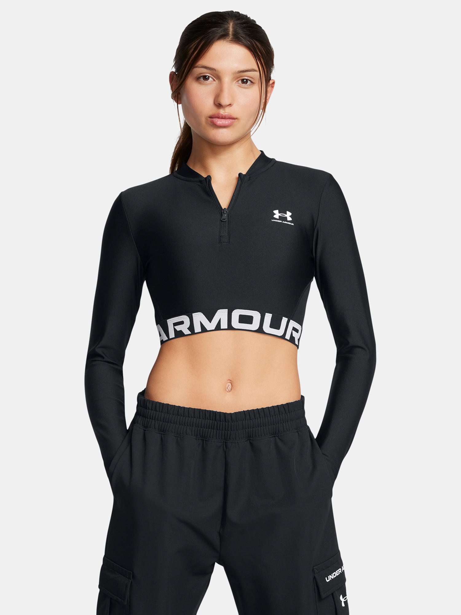 Under Armour Dámské tričko HeatGear Rib 1/4 Zip LS - Dámské
