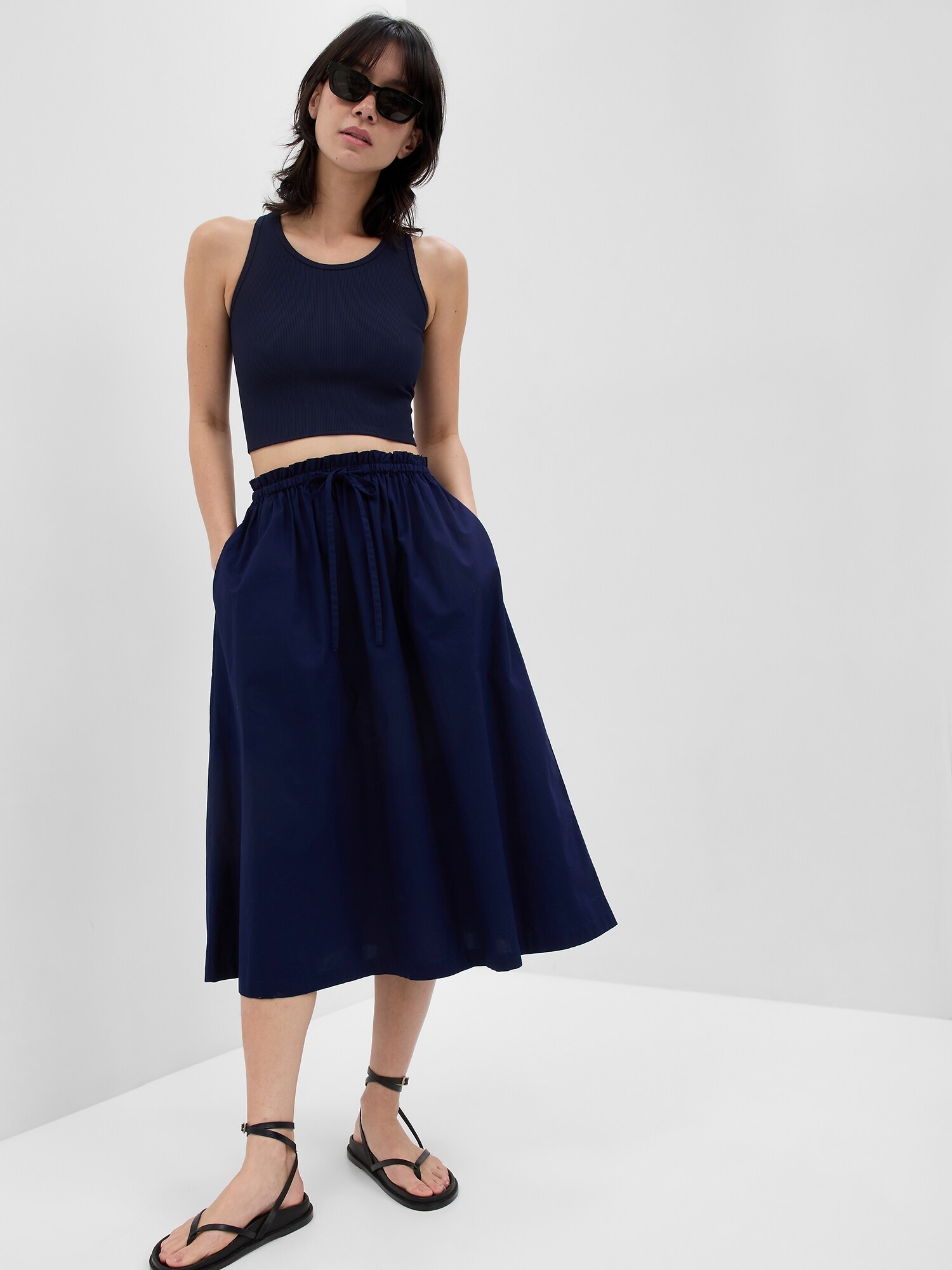 GAP Midi Skirt with Elastic Waist - Women's