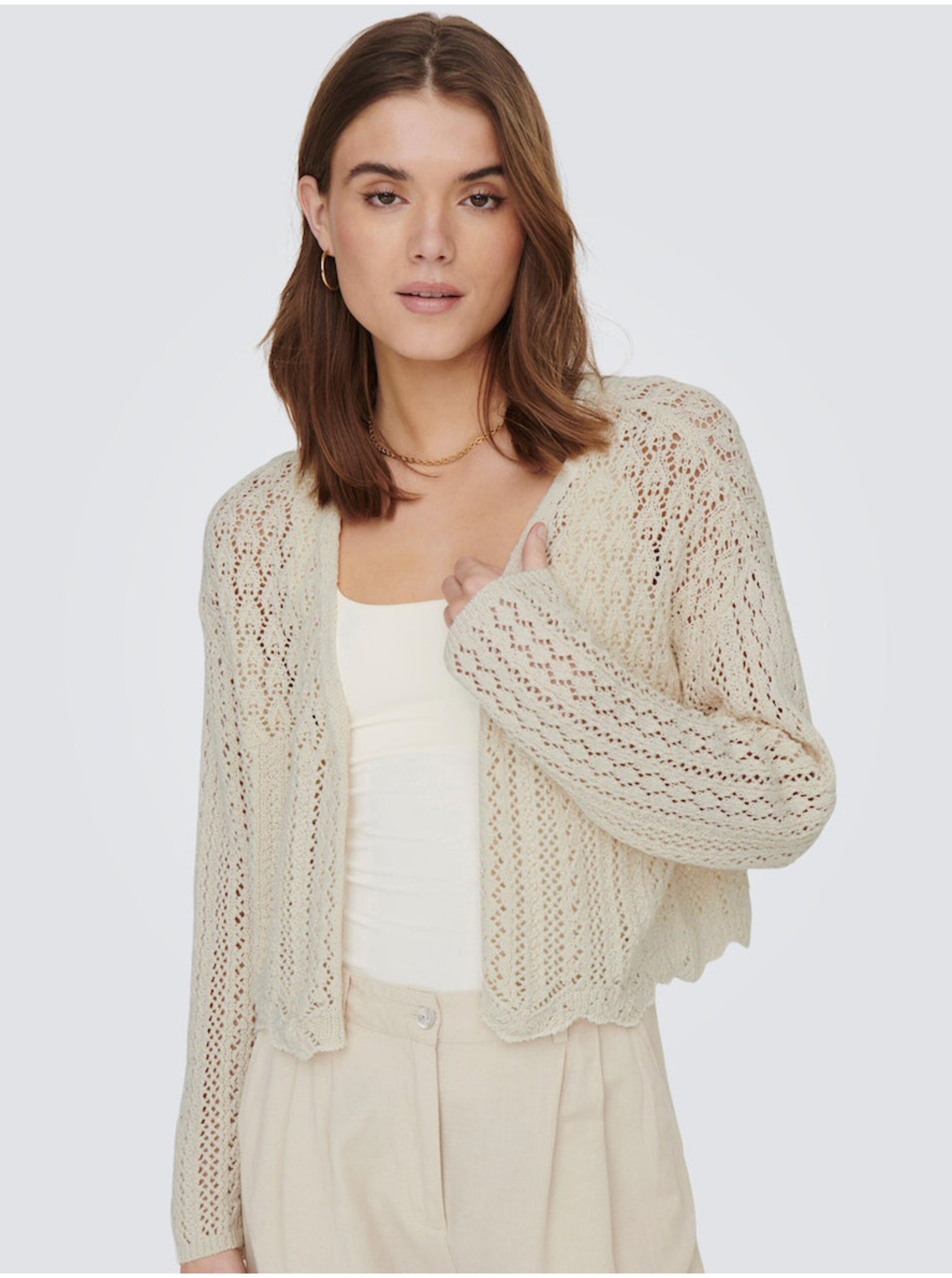 Women's creamy perforated cardigan ONLY Nola - Women's