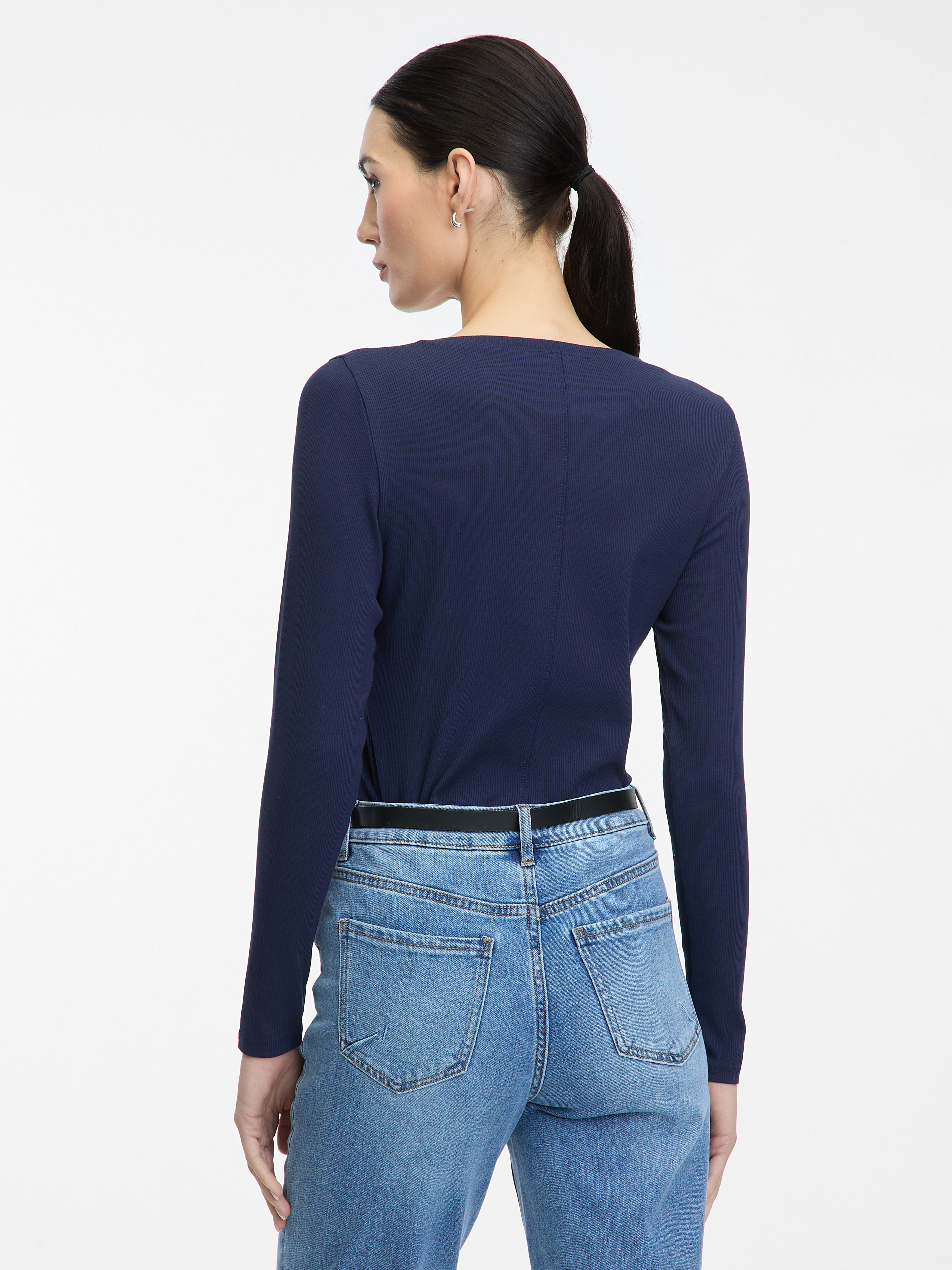 Women's Navy Blue Long Sleeve T-Shirt ORSAY - Women's