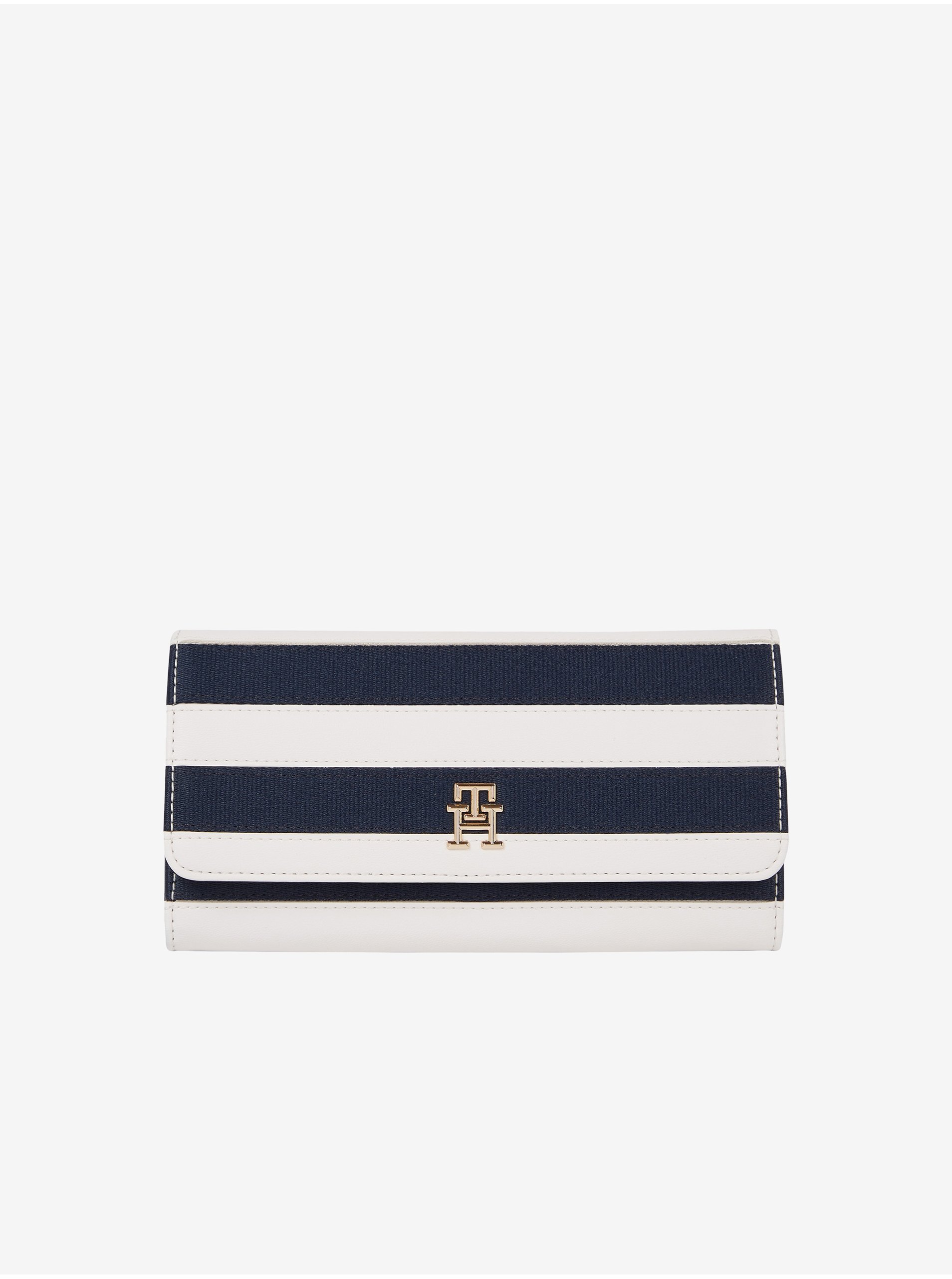 Blue and White Striped Women's Wallet Tommy Hilfiger Iconic LRG - Ladies