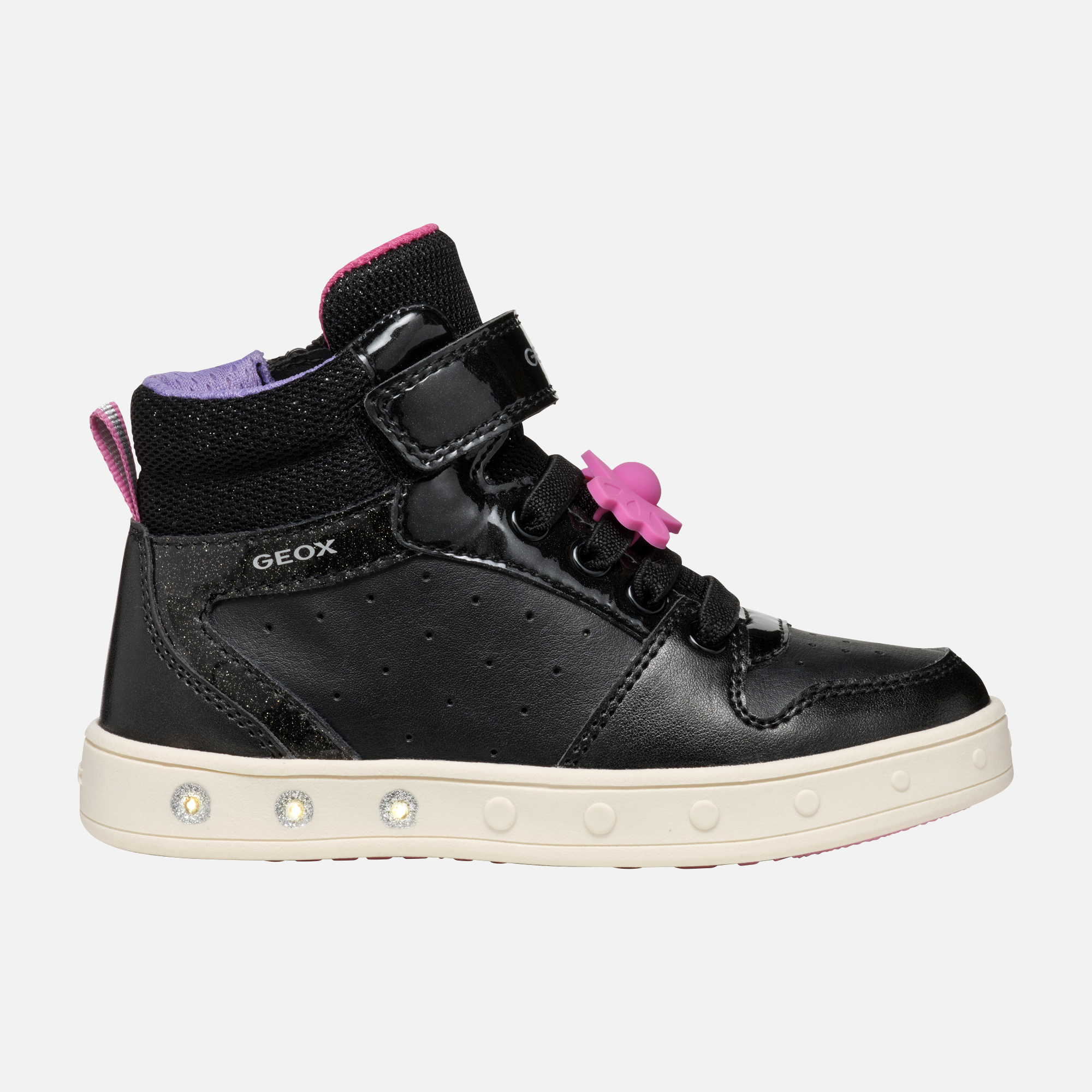 Black Girls Geox Skylin Sneakers - Girls