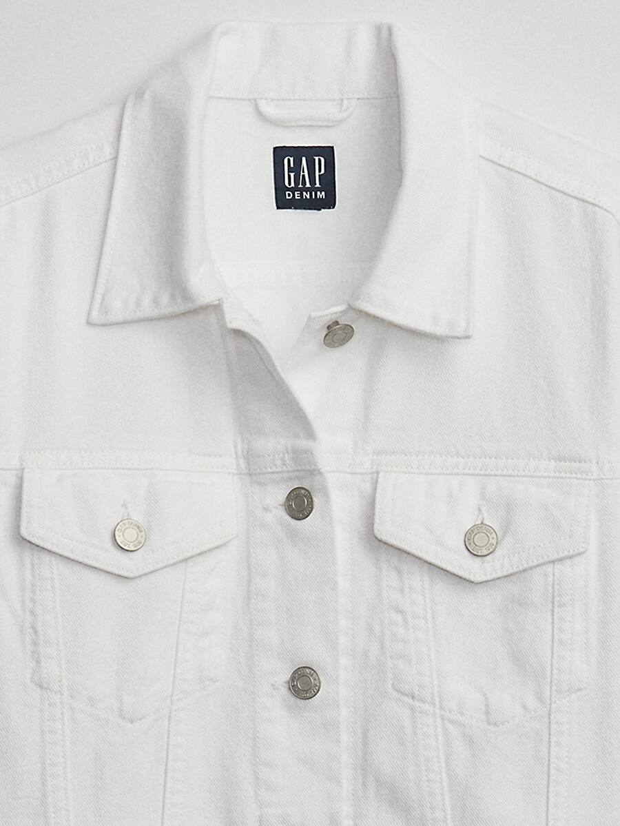 Jachete din denim pentru femei GAP - alb