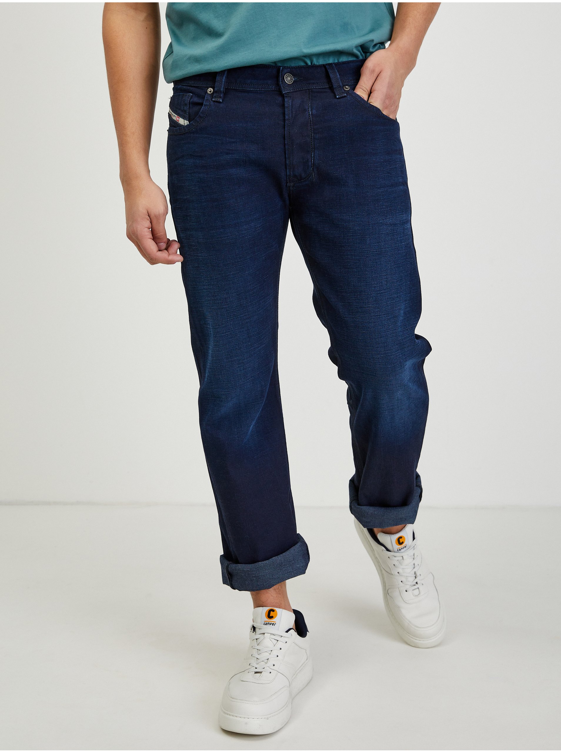 Diesel - Pantaloni Da Uomo Regular Straight Fit Stretch Jeans - Larkee - Foto 9