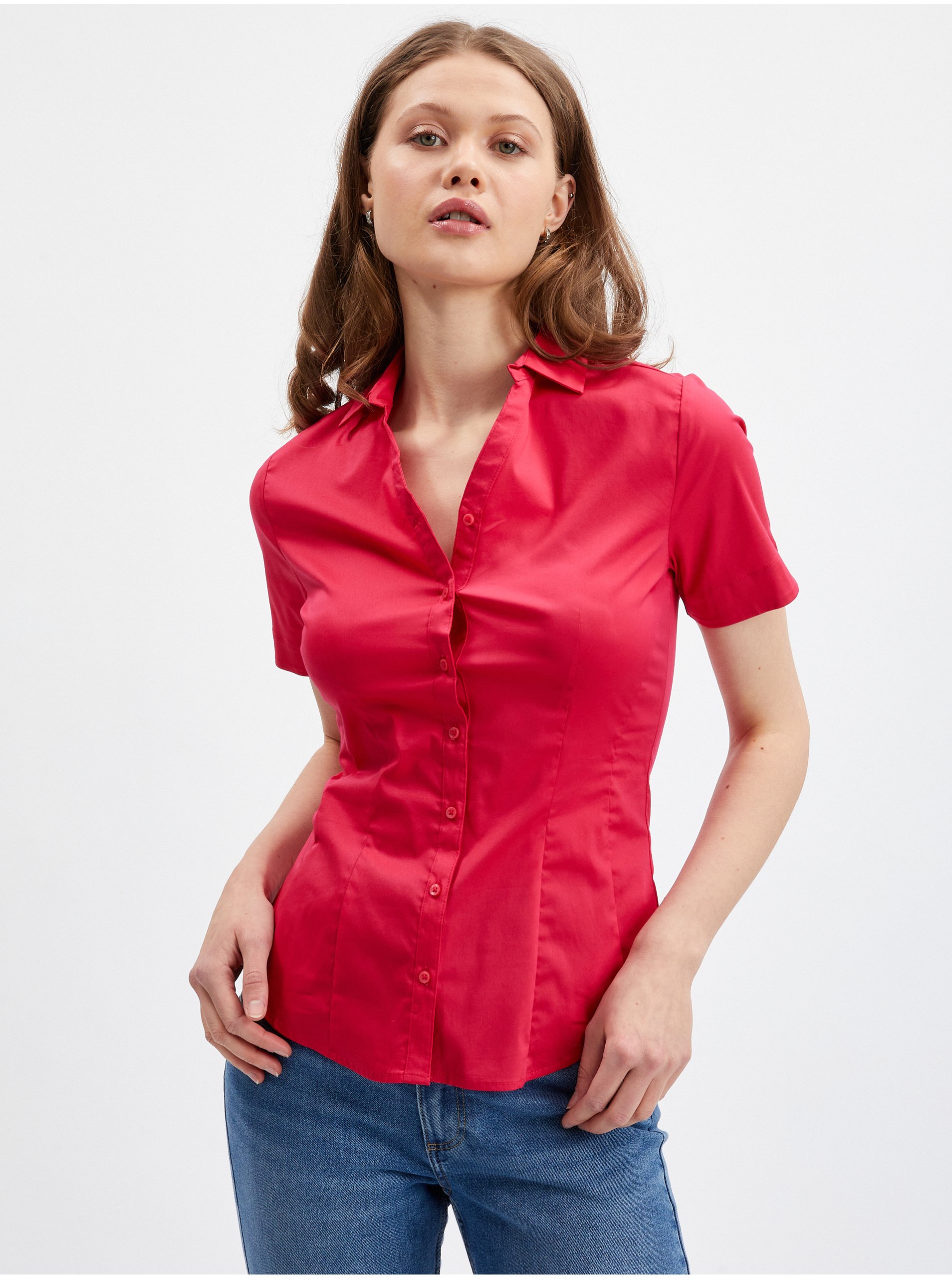 Orsay Red Ladies Short Sleeve Shirt - Women