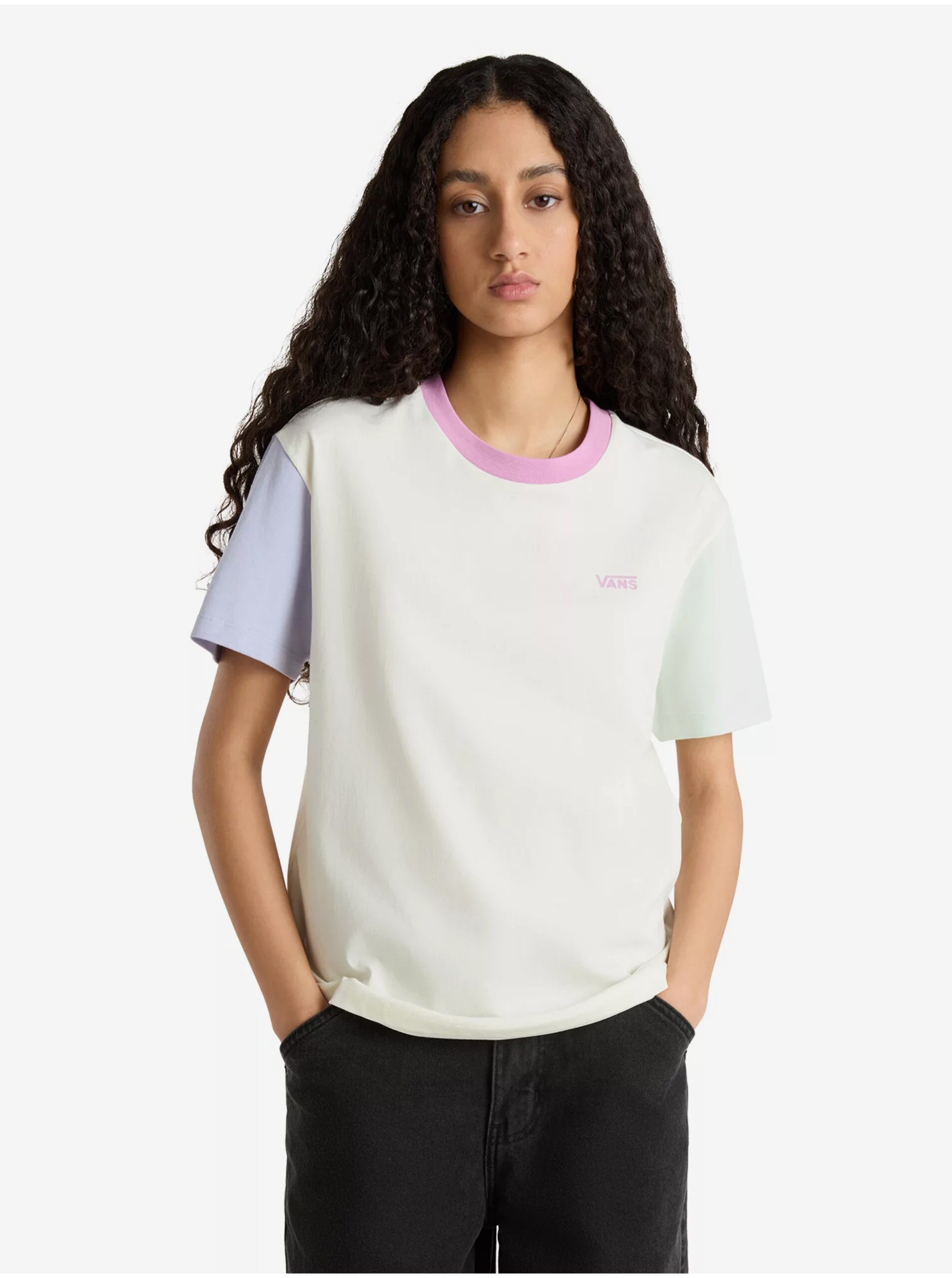 Creamy women's T-shirt VANS Colorblock - Women