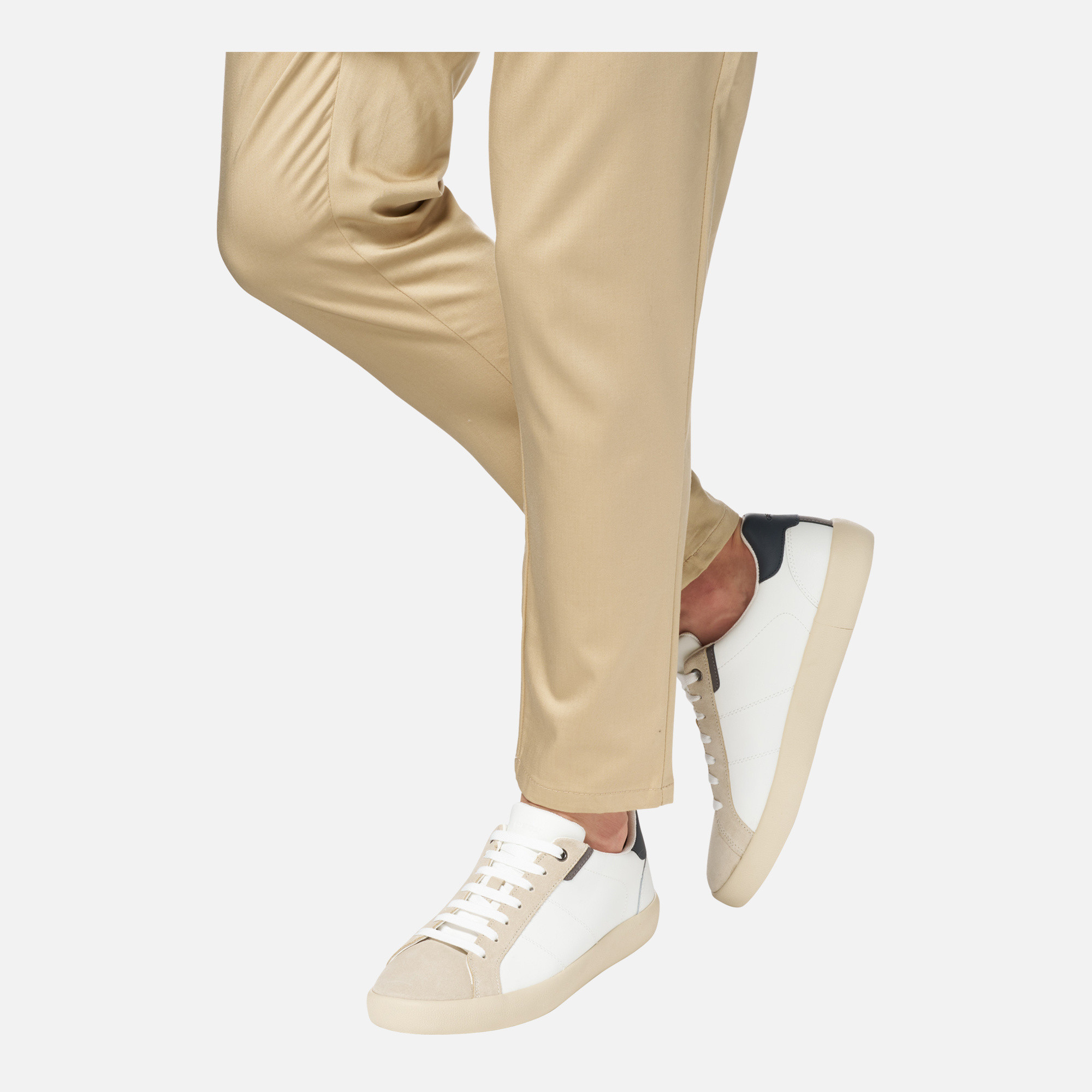 White Men's Geox Affile Sneakers - Men's