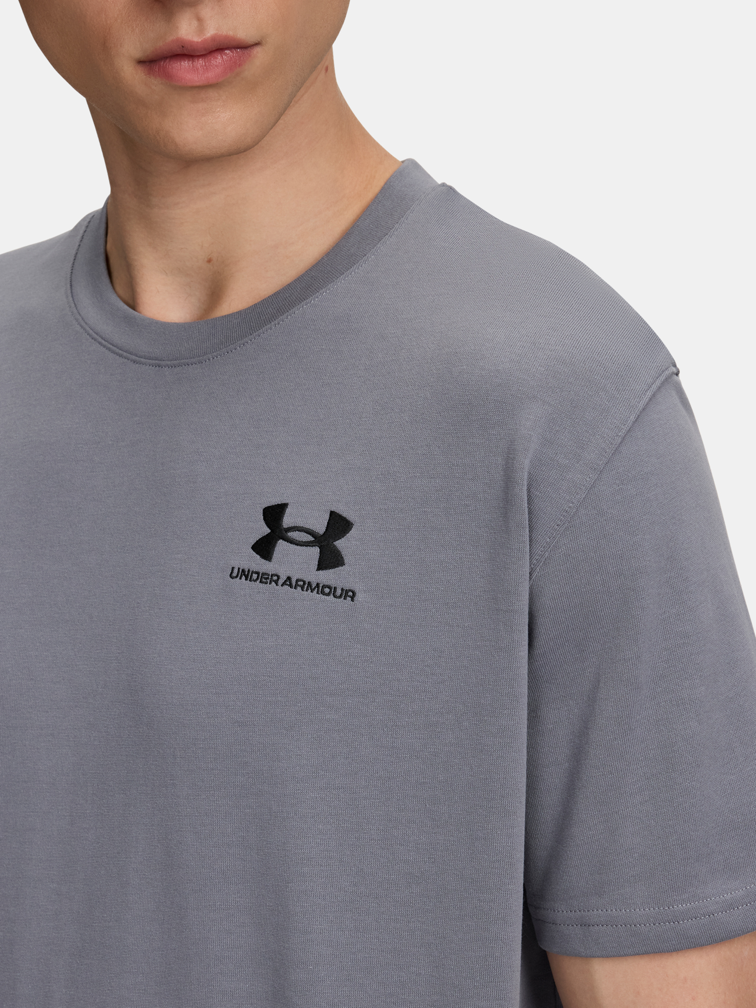 Men's T-shirt Under Armour UA M LOGO EMB HEAVYWEIGHT SS-GRY - Men's
