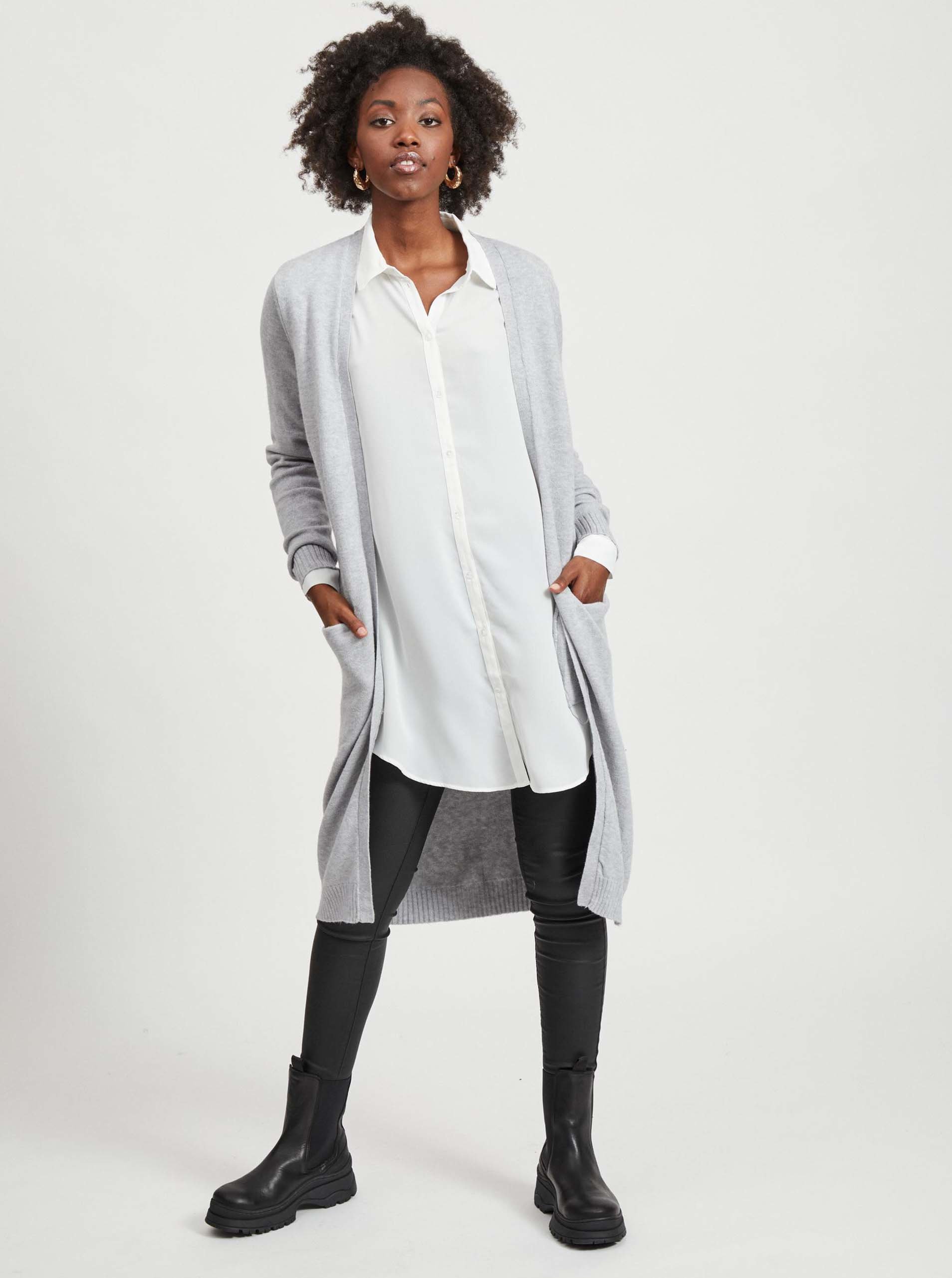 Light gray cardigan VILA Ril - Ladies