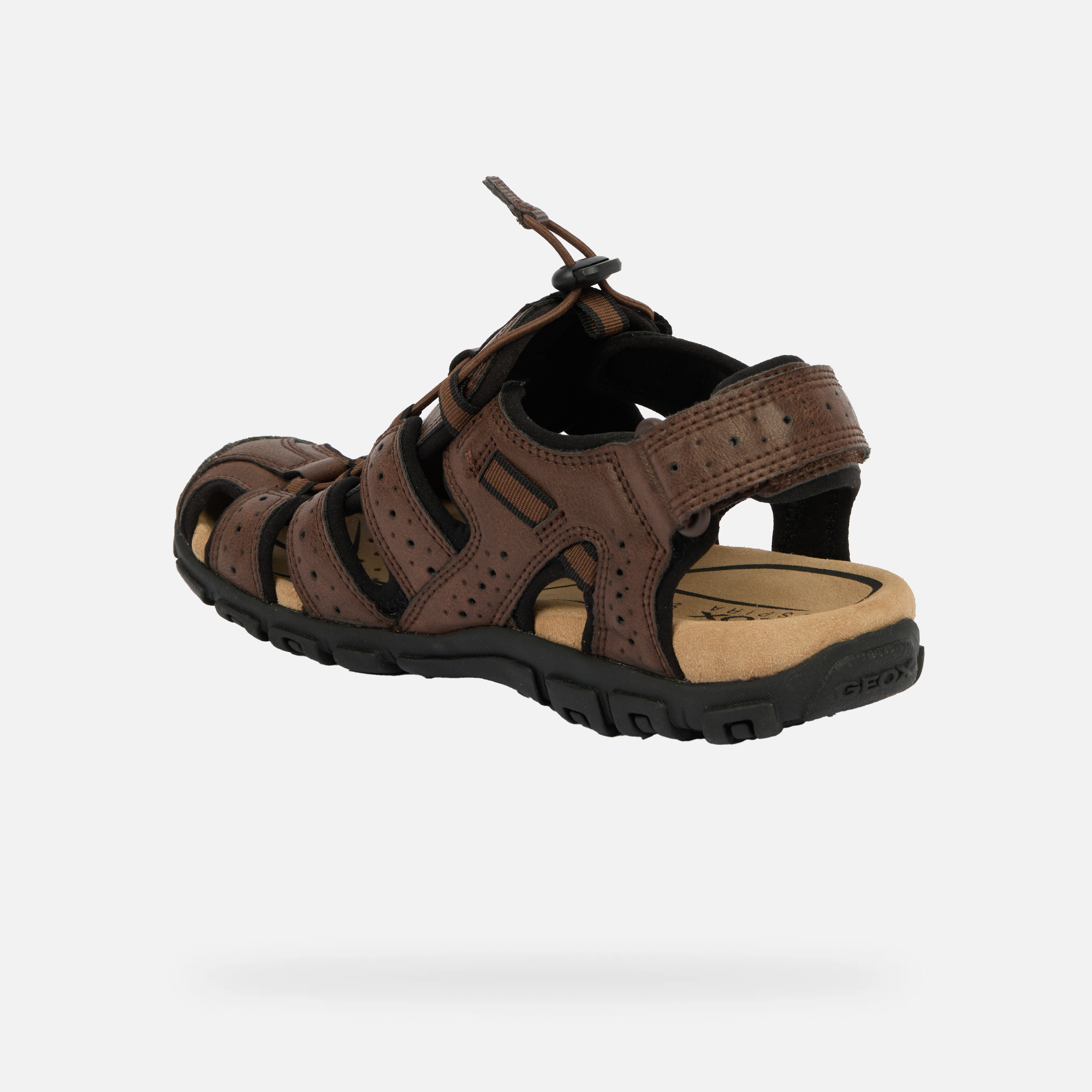 Dark Brown Men&#039;s Sandals Geox Omo Sandal Strada - Mens