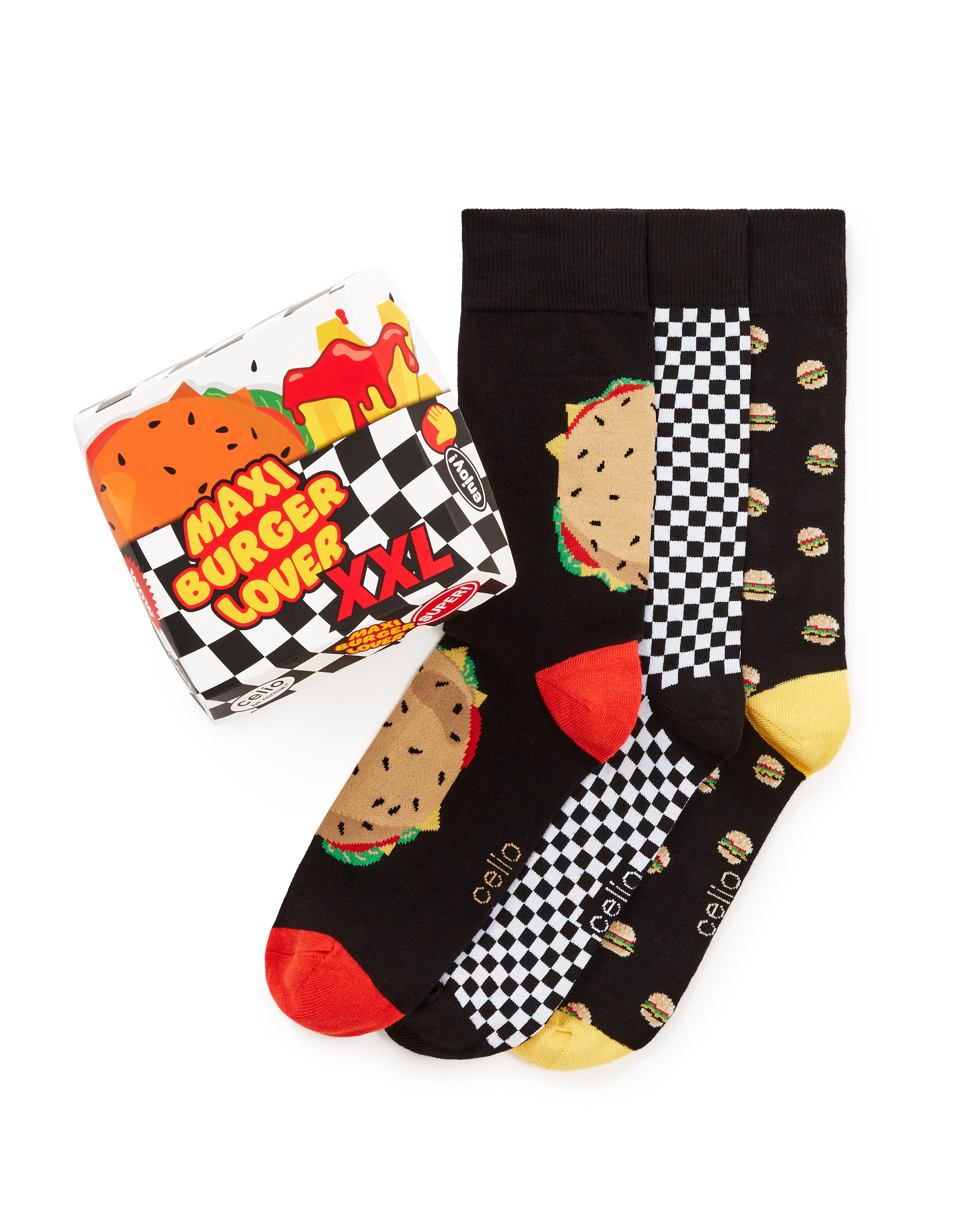 Celio Gift Set Of Burger Socks, 3pcs - Men's