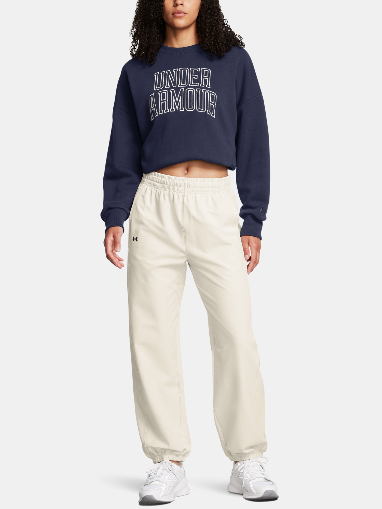 Women's Sports Pants Under Armour Armoursport Swoven Pant-WHT - Women's