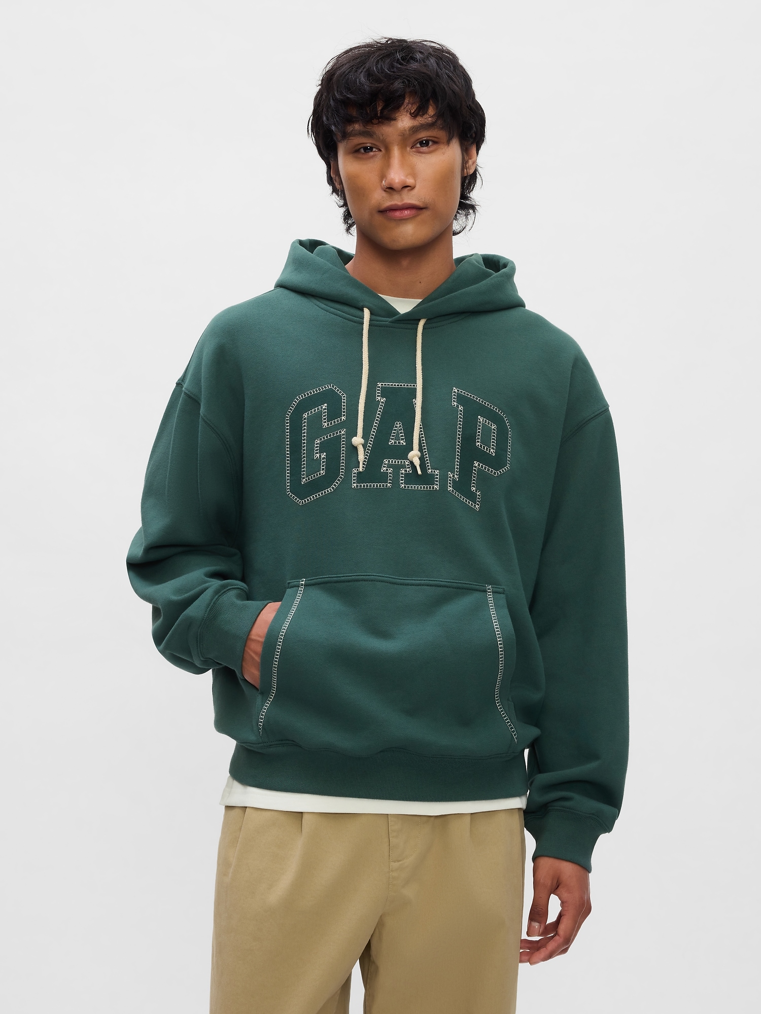 GAP Oversize Sweatshirt With Stitch Logo - Men's