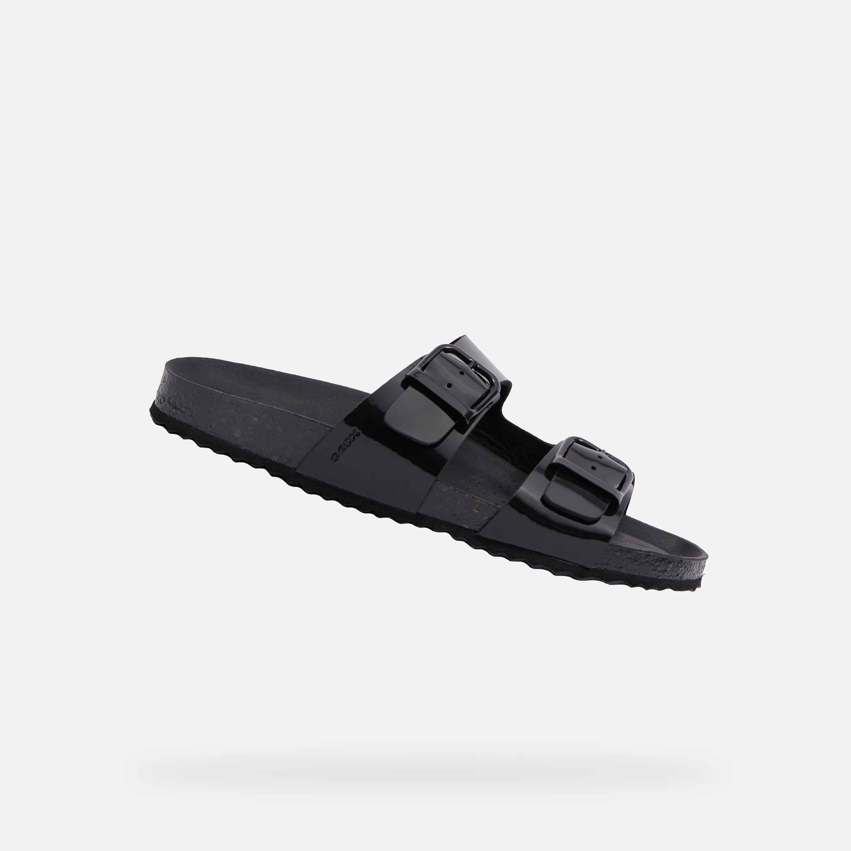 Black womens slippers Geox Brionia R - Womens