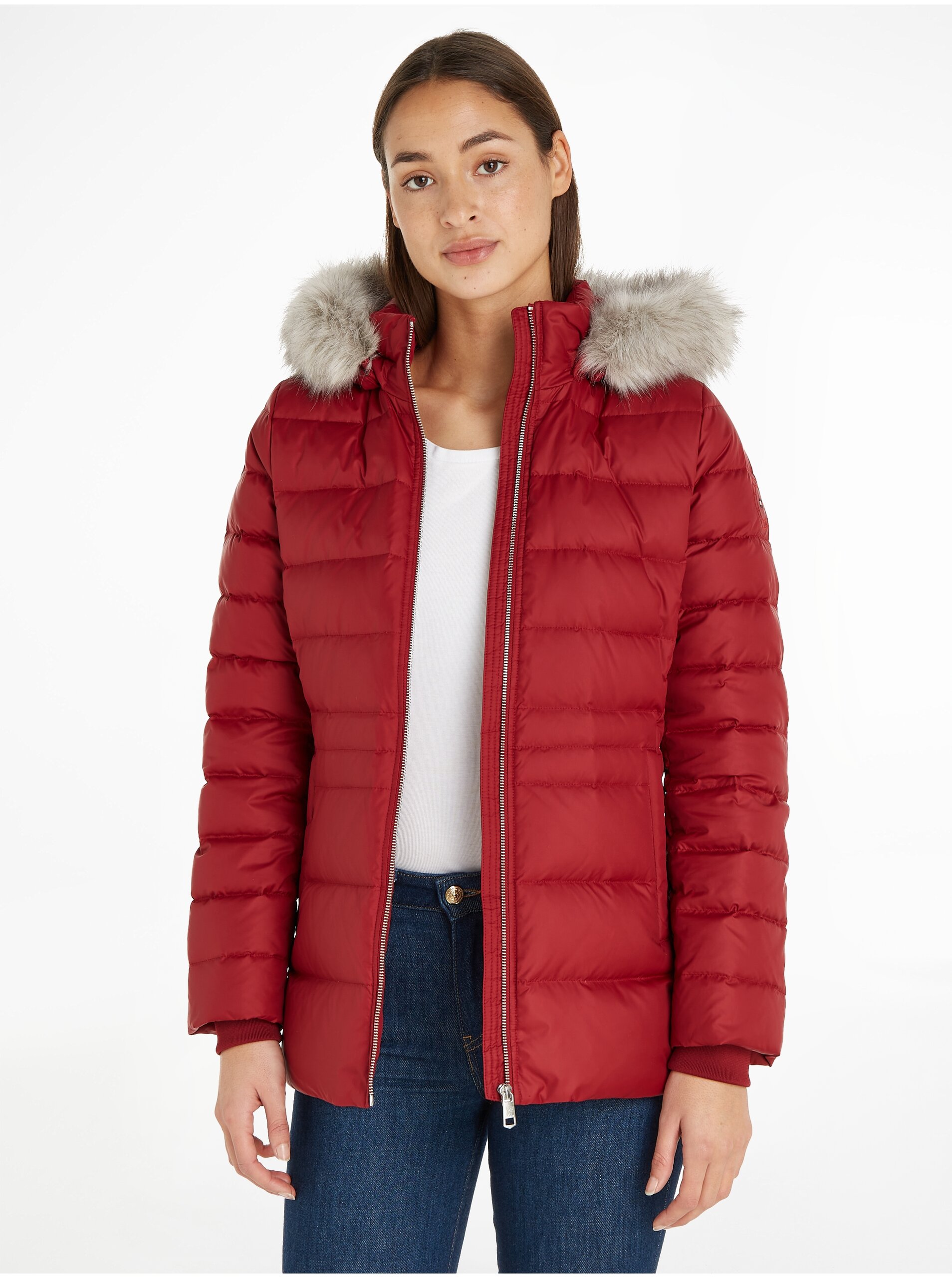 Women's Red Down Jacket Tommy Hilfiger Tyra - Women