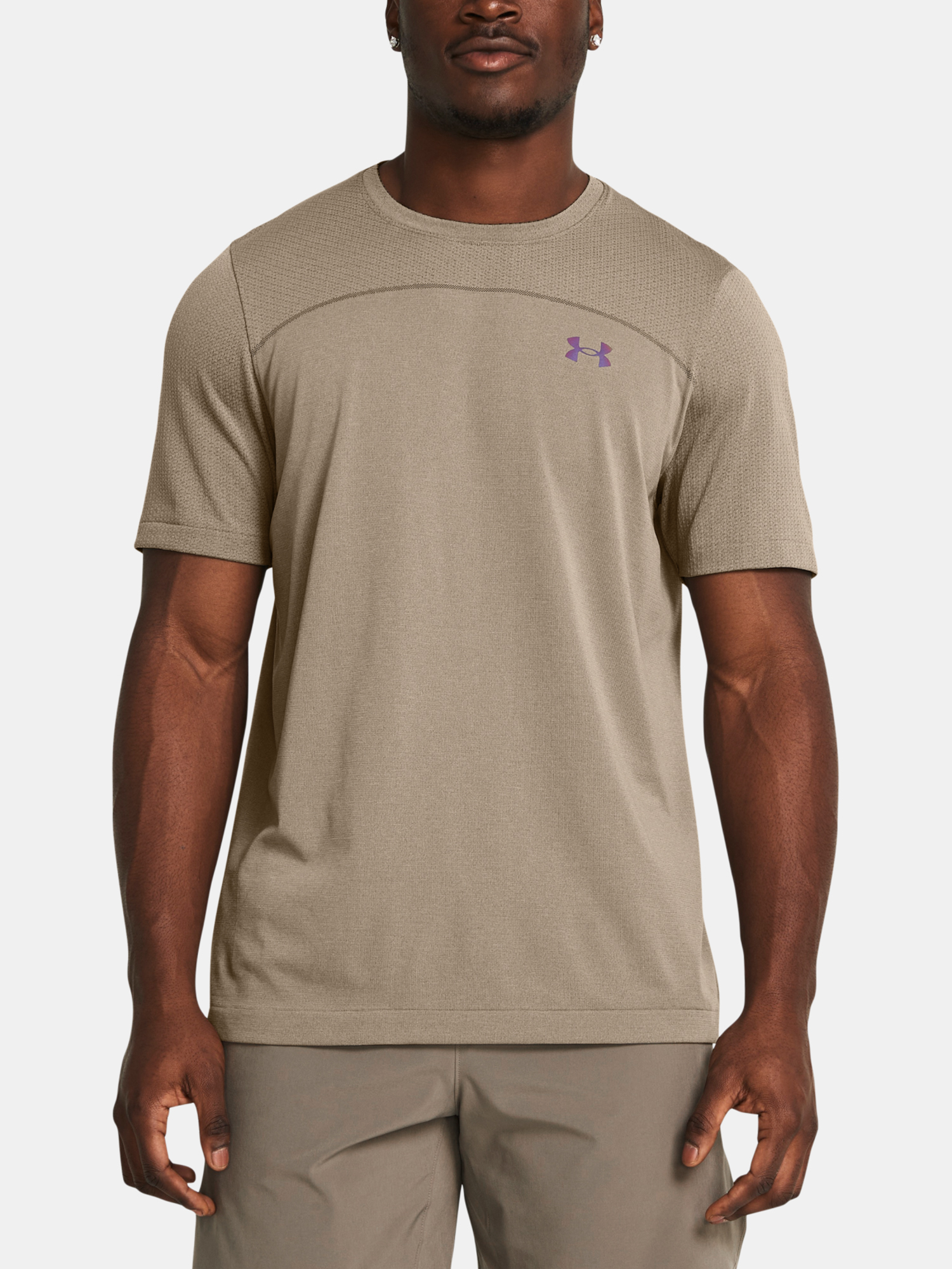 Under Armour UA Rush Seamless Wordmark T-Shirt SS-BRN - Men's