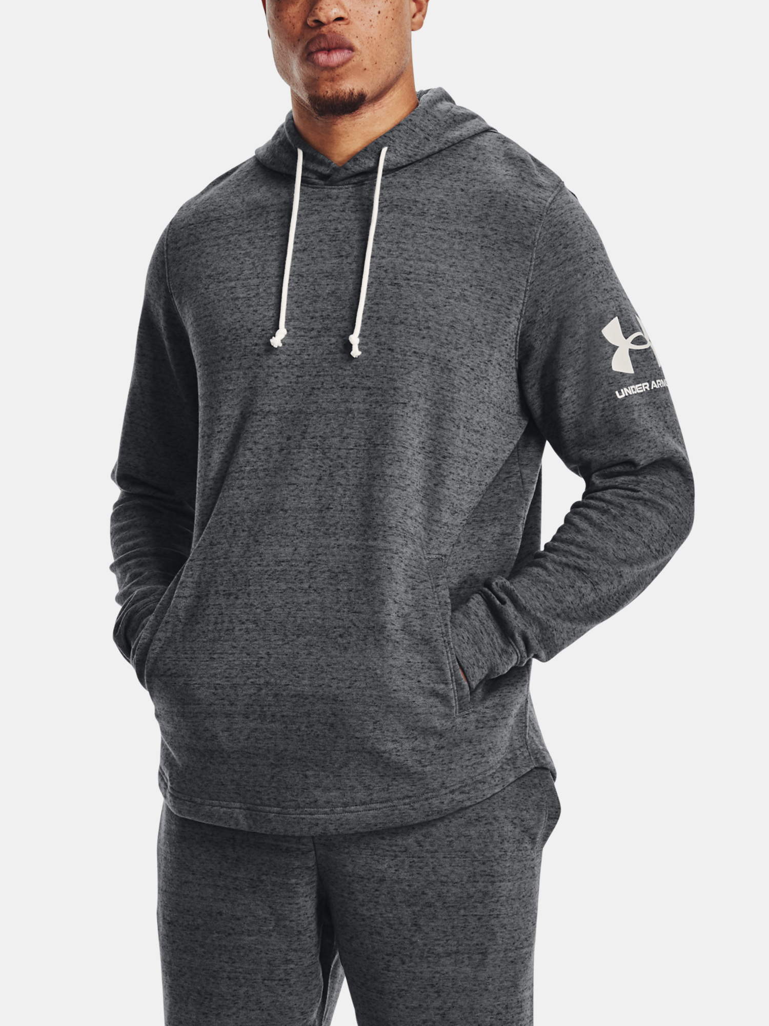 Pánská Mikina Under Armour  RIVAL TERRY HOODIE-GRY XXL