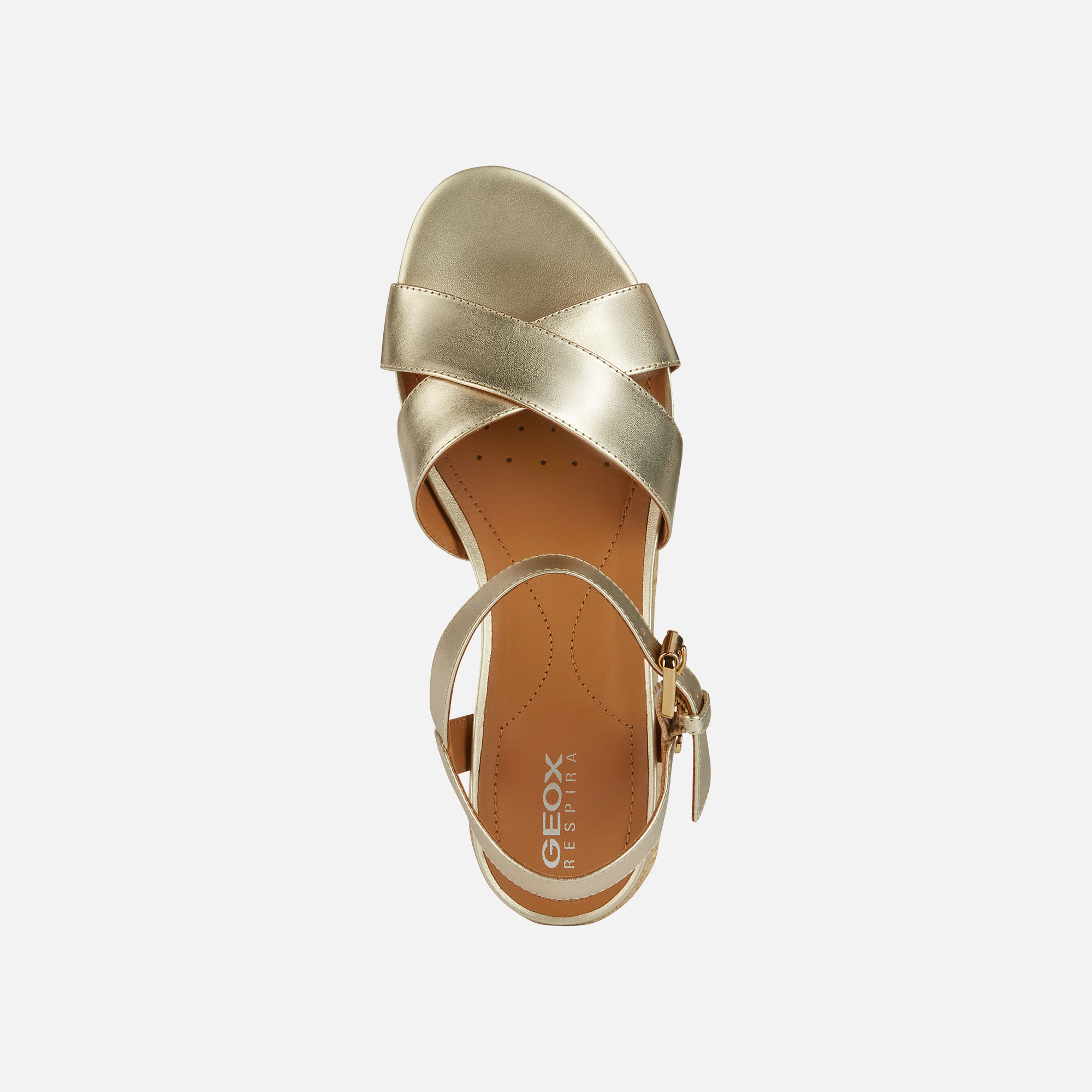 Gold women&#039;s sandals Geox Ischia Corda - Women&#039;s