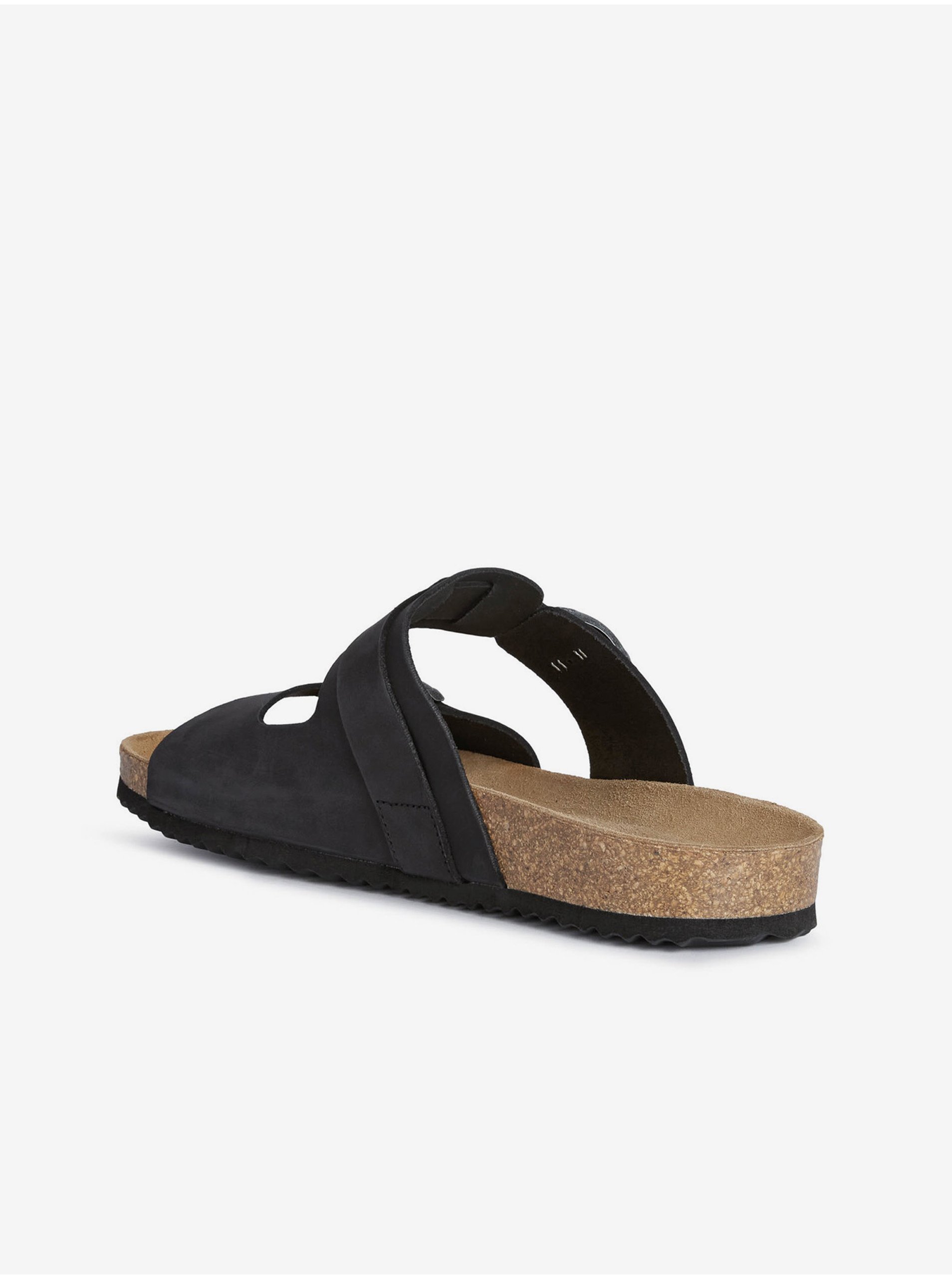 Black Men&#039;s Leather Slippers Geox Ghita - Men&#039;s