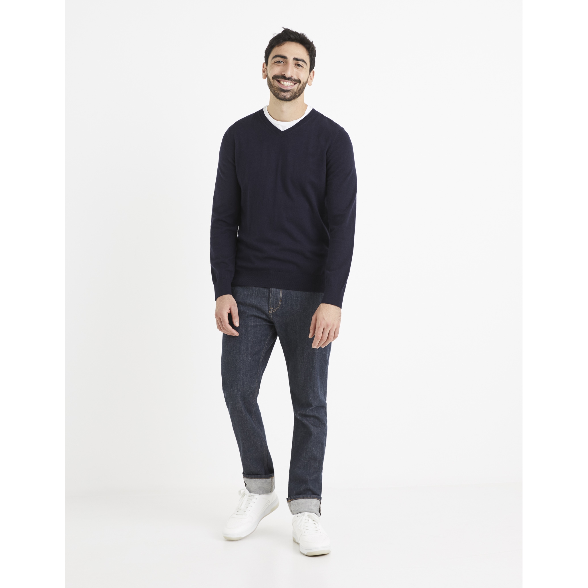 Pulovere pentru barbati Celio - albastru inchis