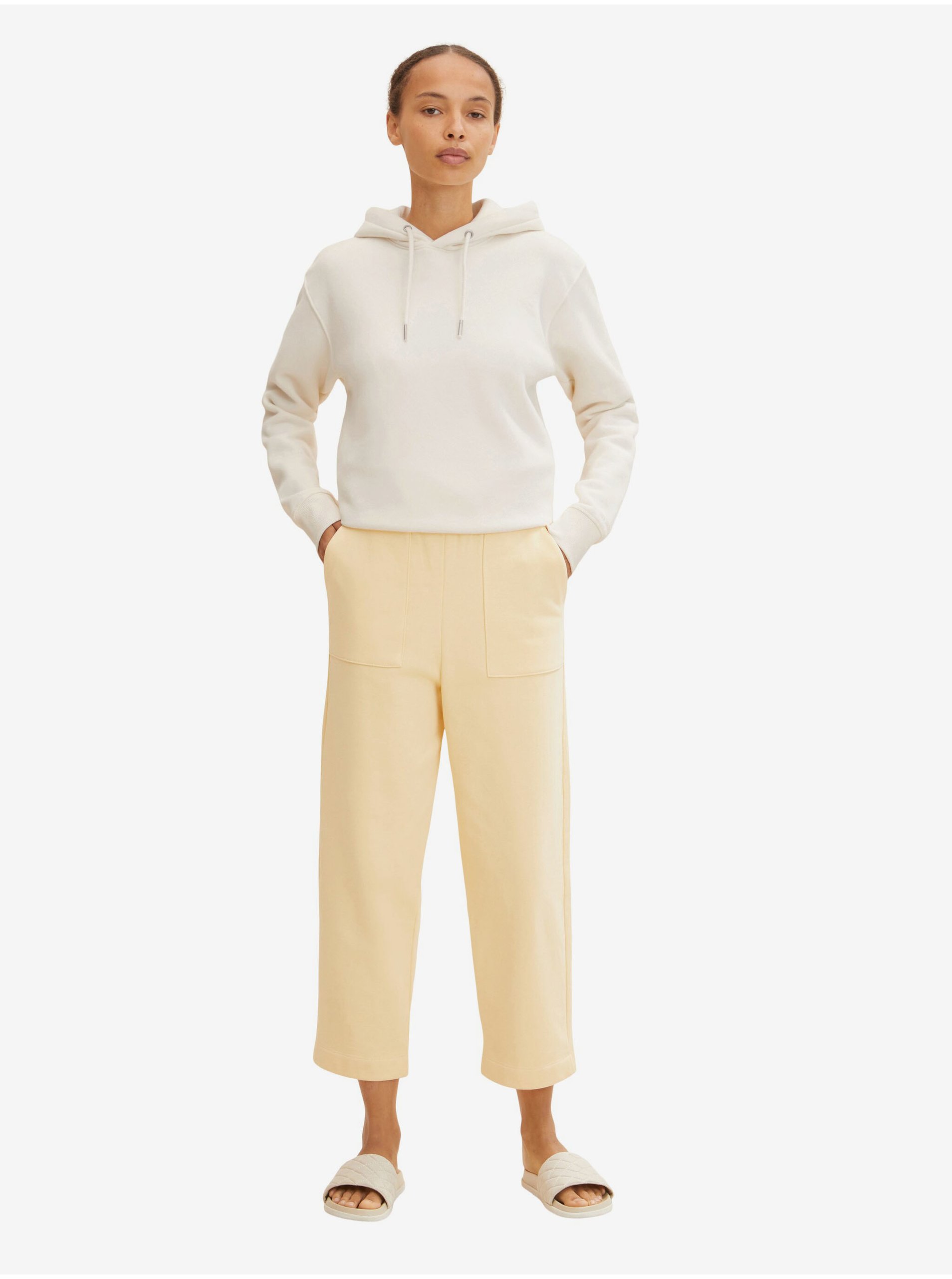 Yellow Women's Shortened Wide Pants Tom Tailor - Women