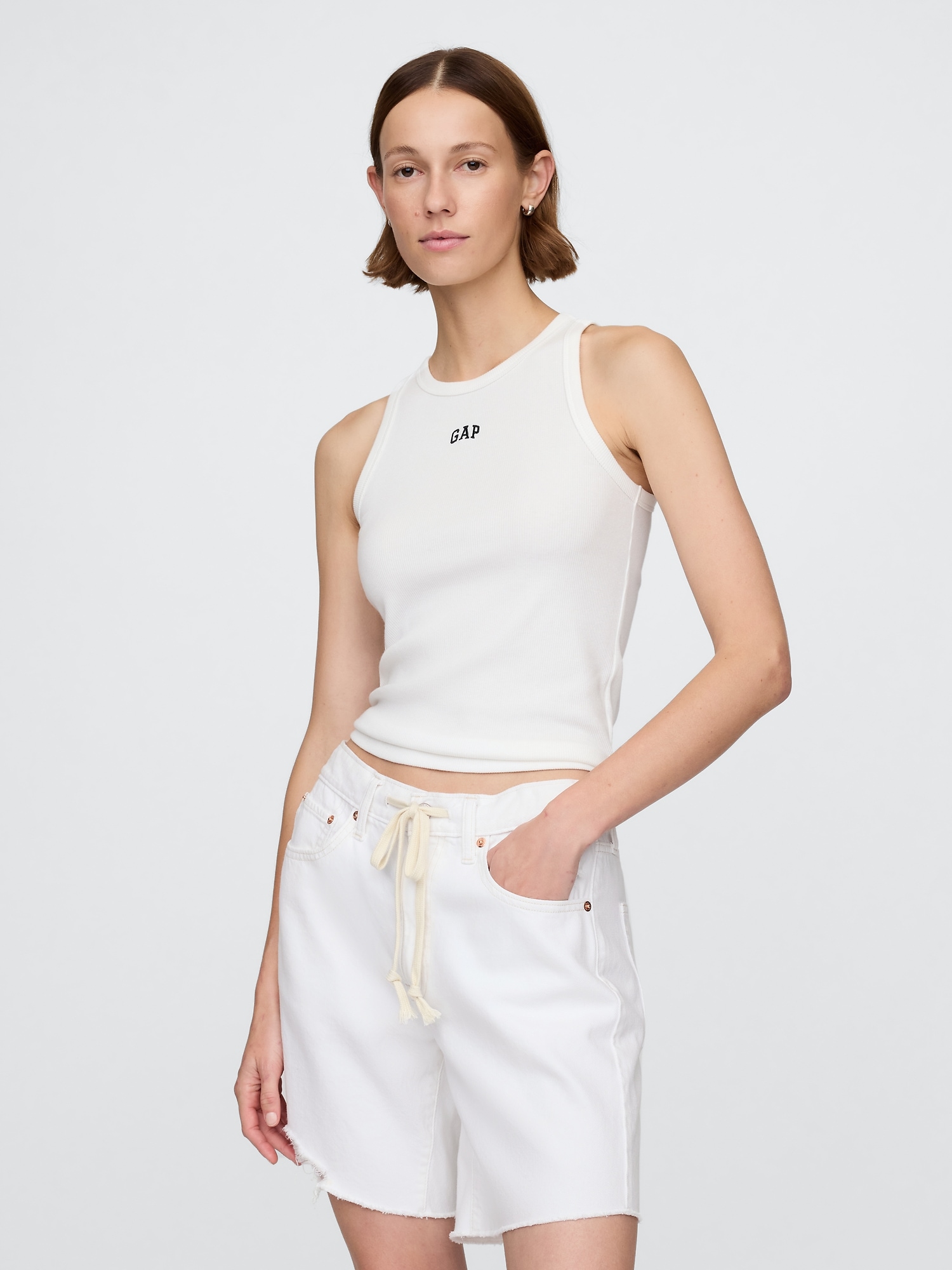 GAP Ribbed top with logo - Womens