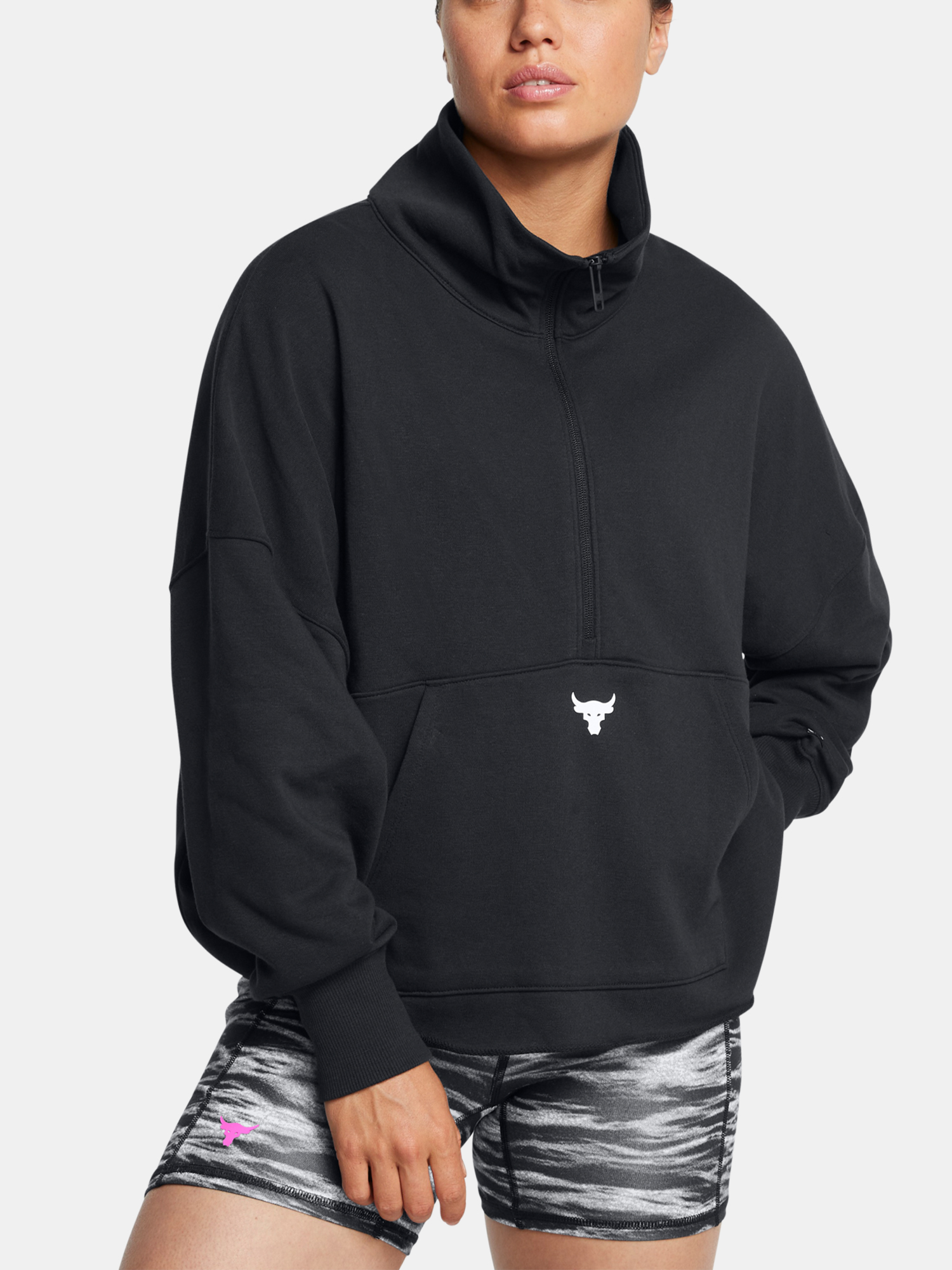 Under Armour Sweatshirt Pjt Rck Half Zip Pullover-BLK - Women&#039;s