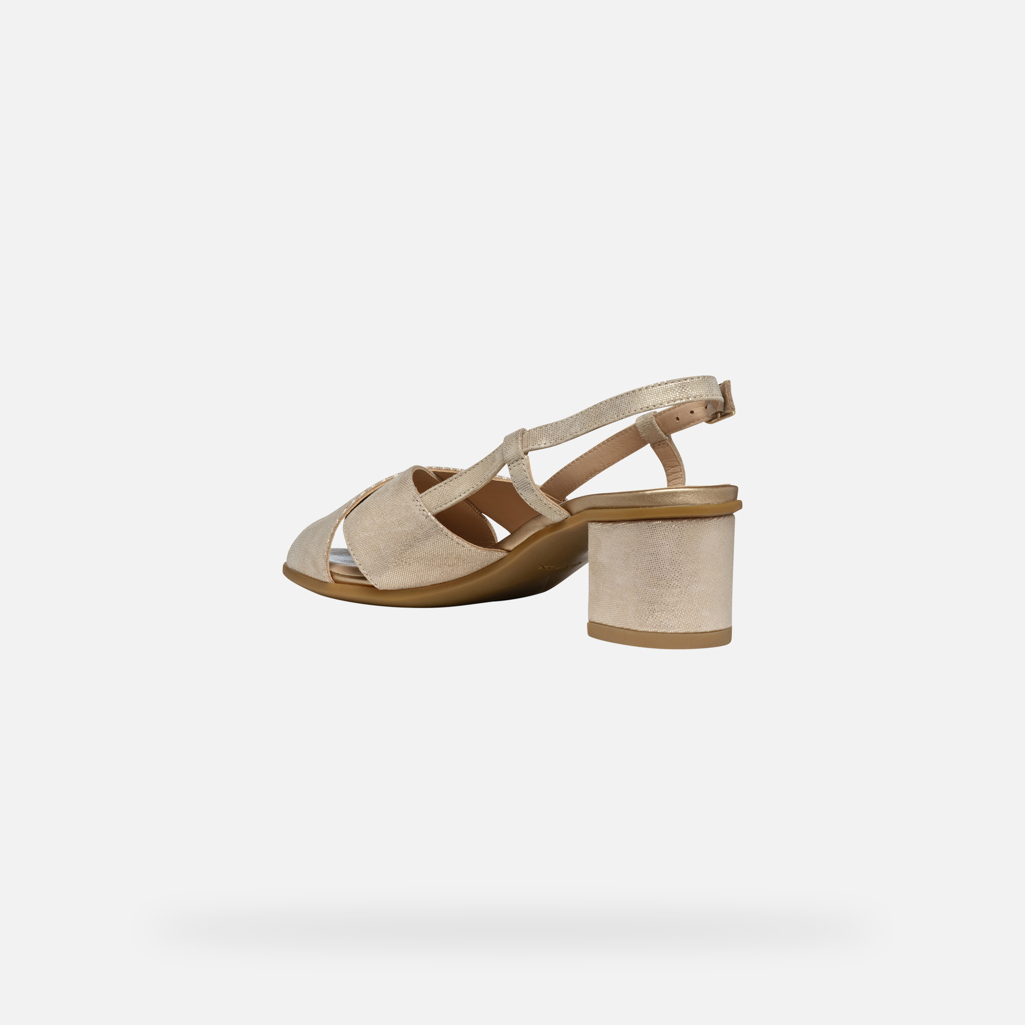 Gold women&#039;s sandals Geox Aurely 50 - Women&#039;s