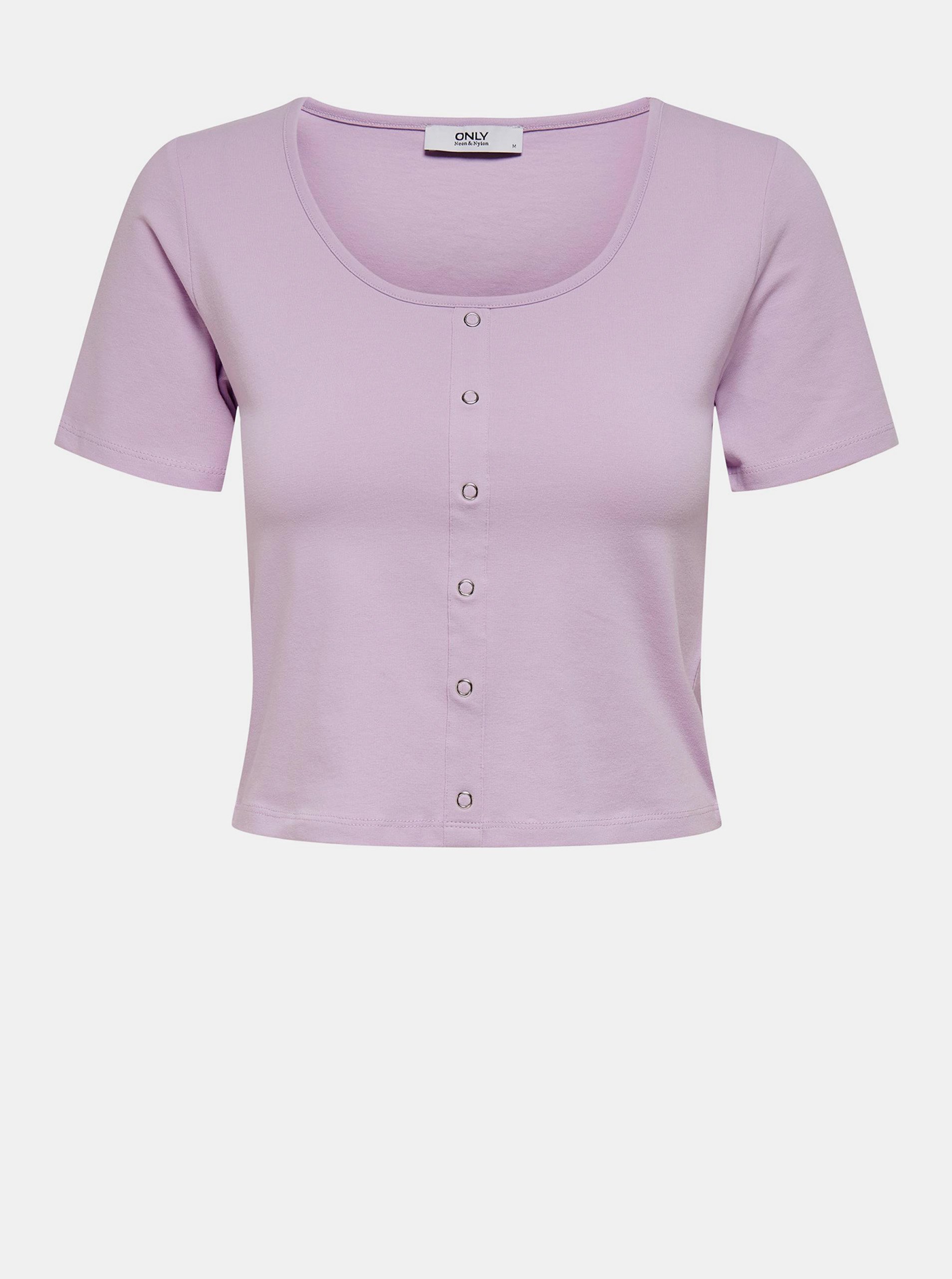 Světle fialový crop top ONLY Penelope - Dámské