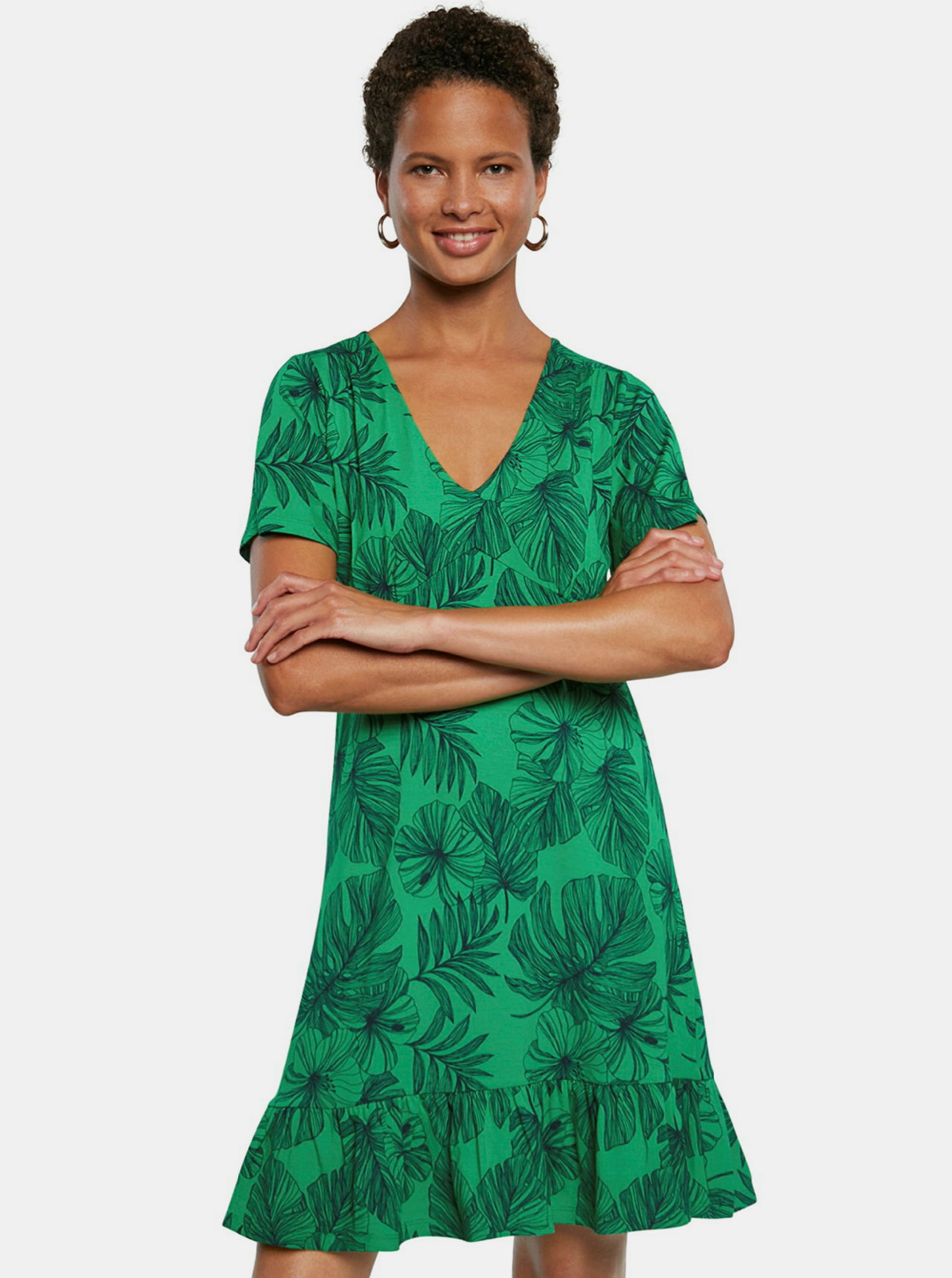 Green A-line Dress Desigual Vest Nadia - Women