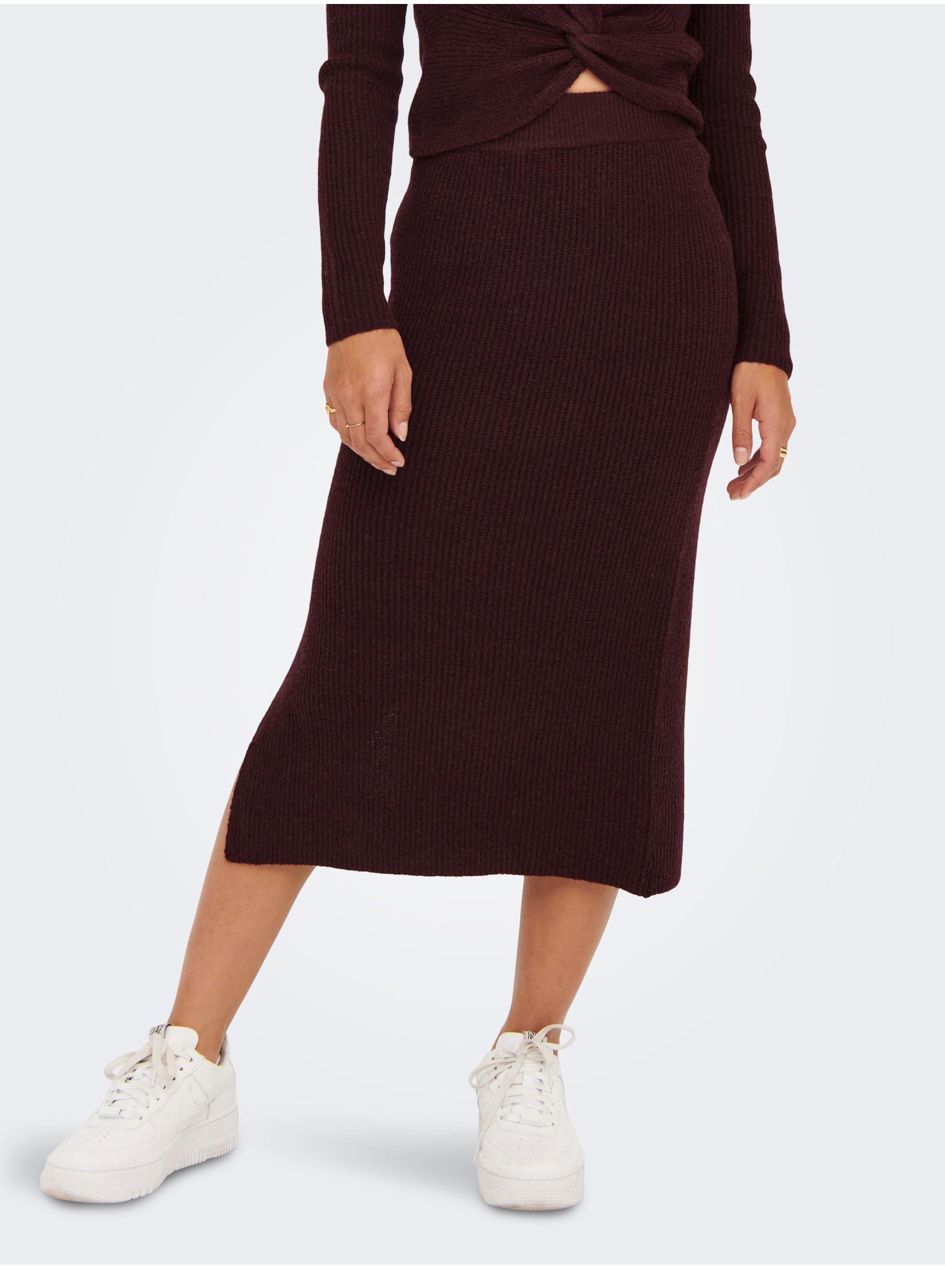 Burgundy Sweater Midi Skirt JDY Liva - Ladies