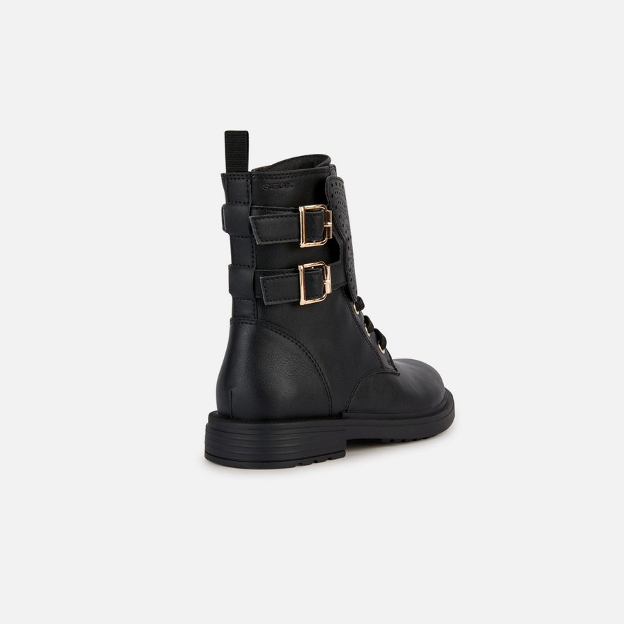 Black Girls Ankle Boots Geox Eclair - Girls