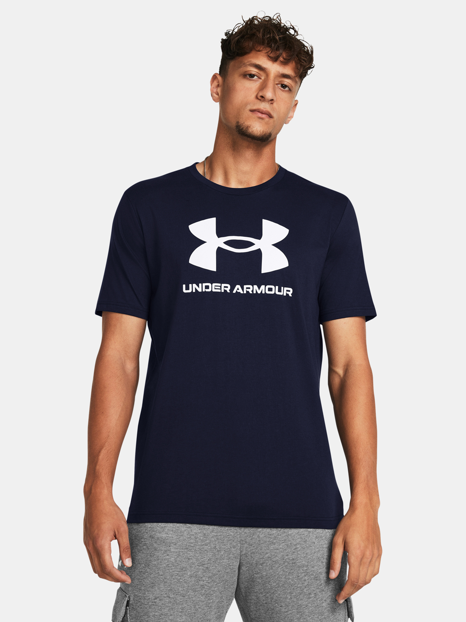 Tmavomodré tričko Under Armour UA SPORTSTYLE LOGO UPDATE SS