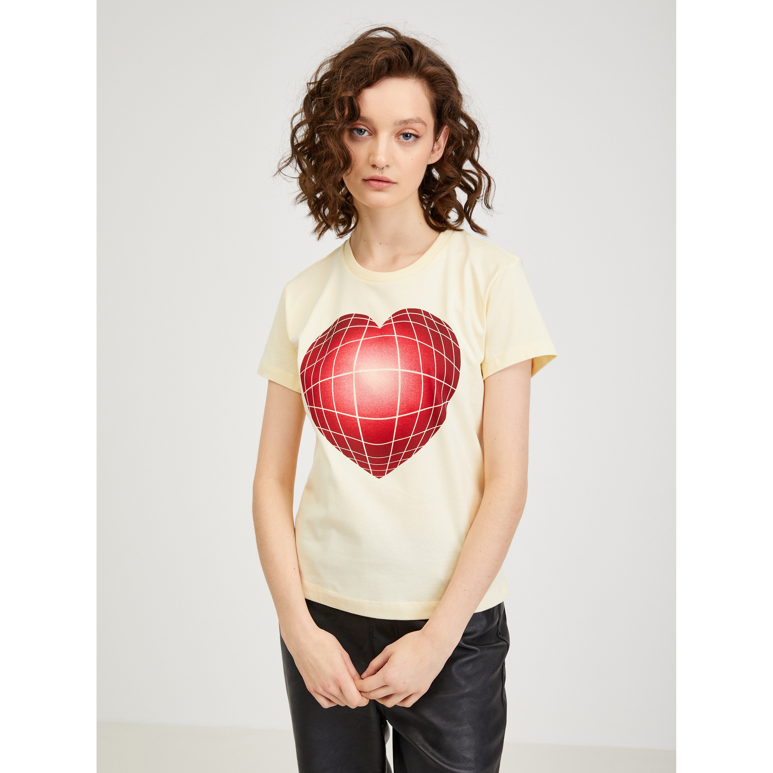 Light Yellow Women T-Shirt Diesel - Women