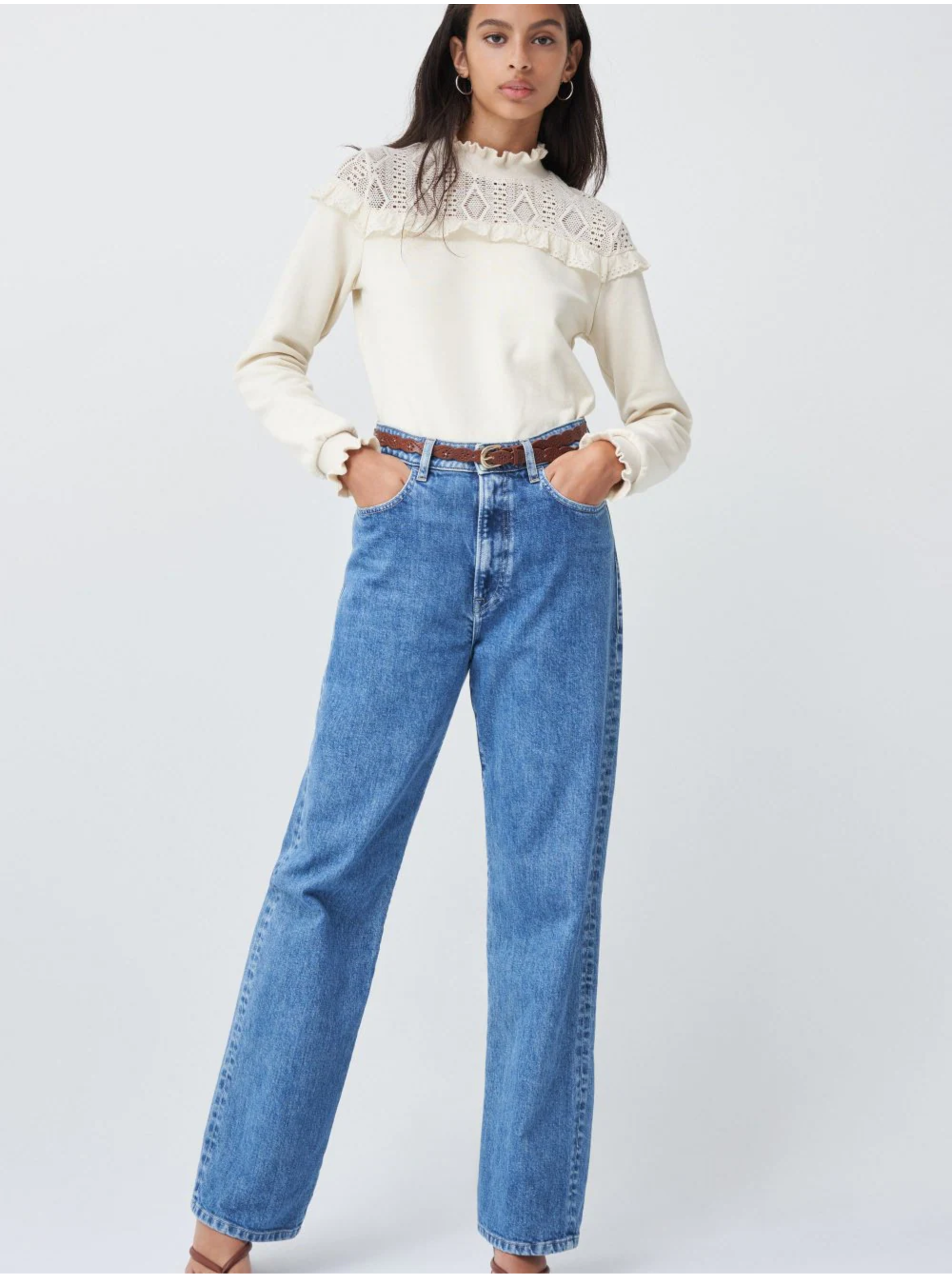 Pulover crem Salsa Jeans Elba - Femei