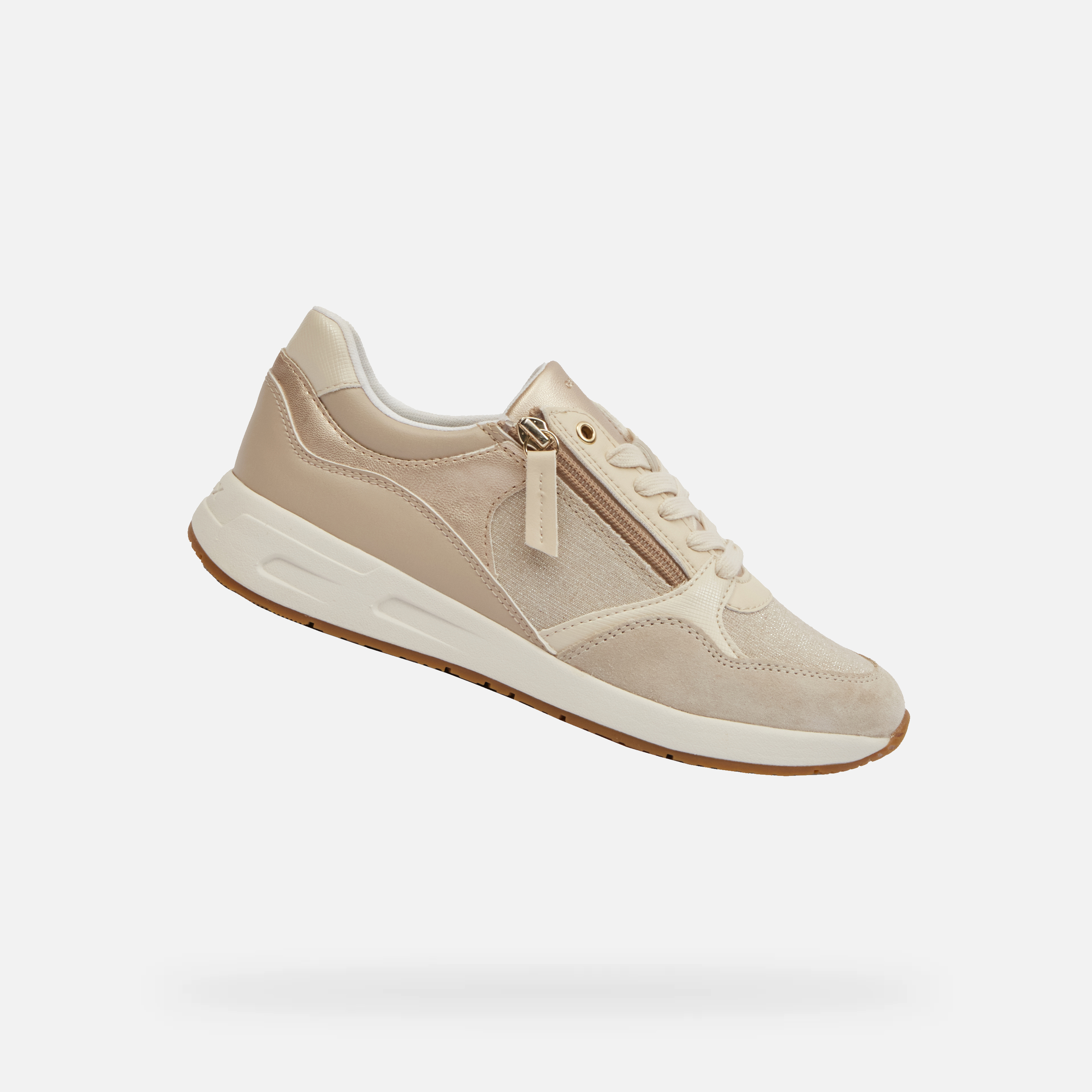 Beige womens sneakers Geox Bulmya - Womens