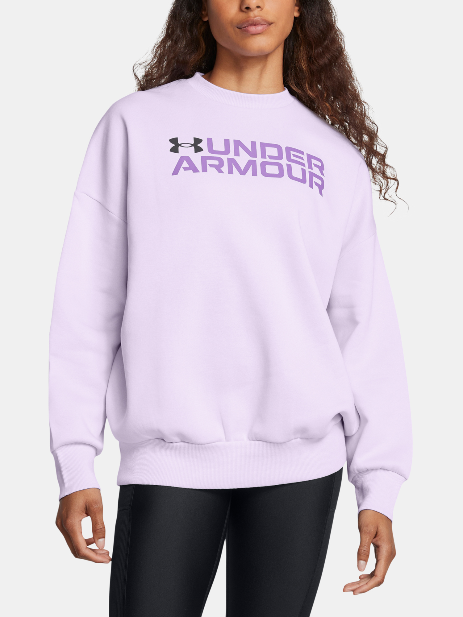 Women's Sweatshirt Under Armour Rival Fleece WordmarkOS Crew-PPL - Women's