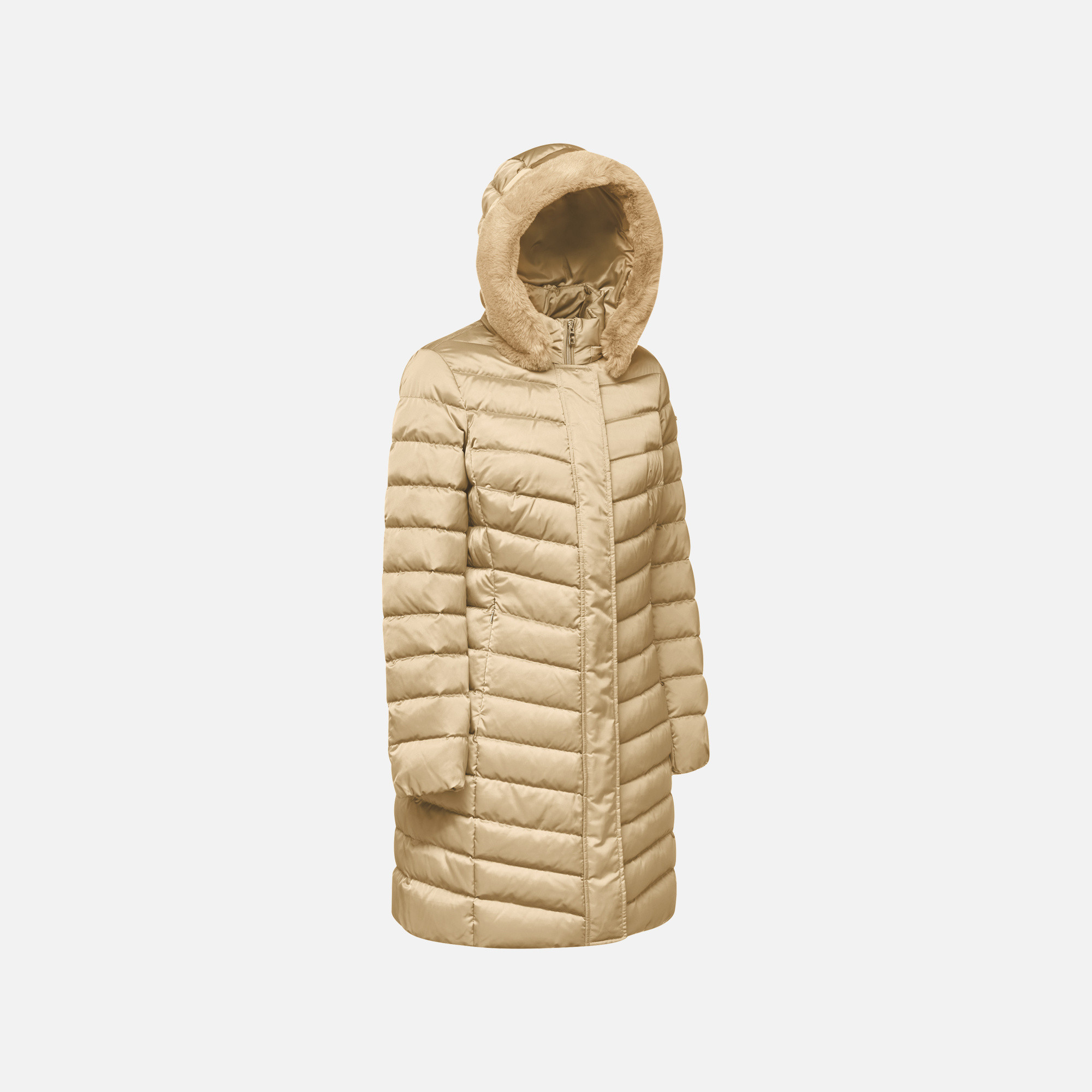 Beige women's down jacket Geox Bettanie - Women's
