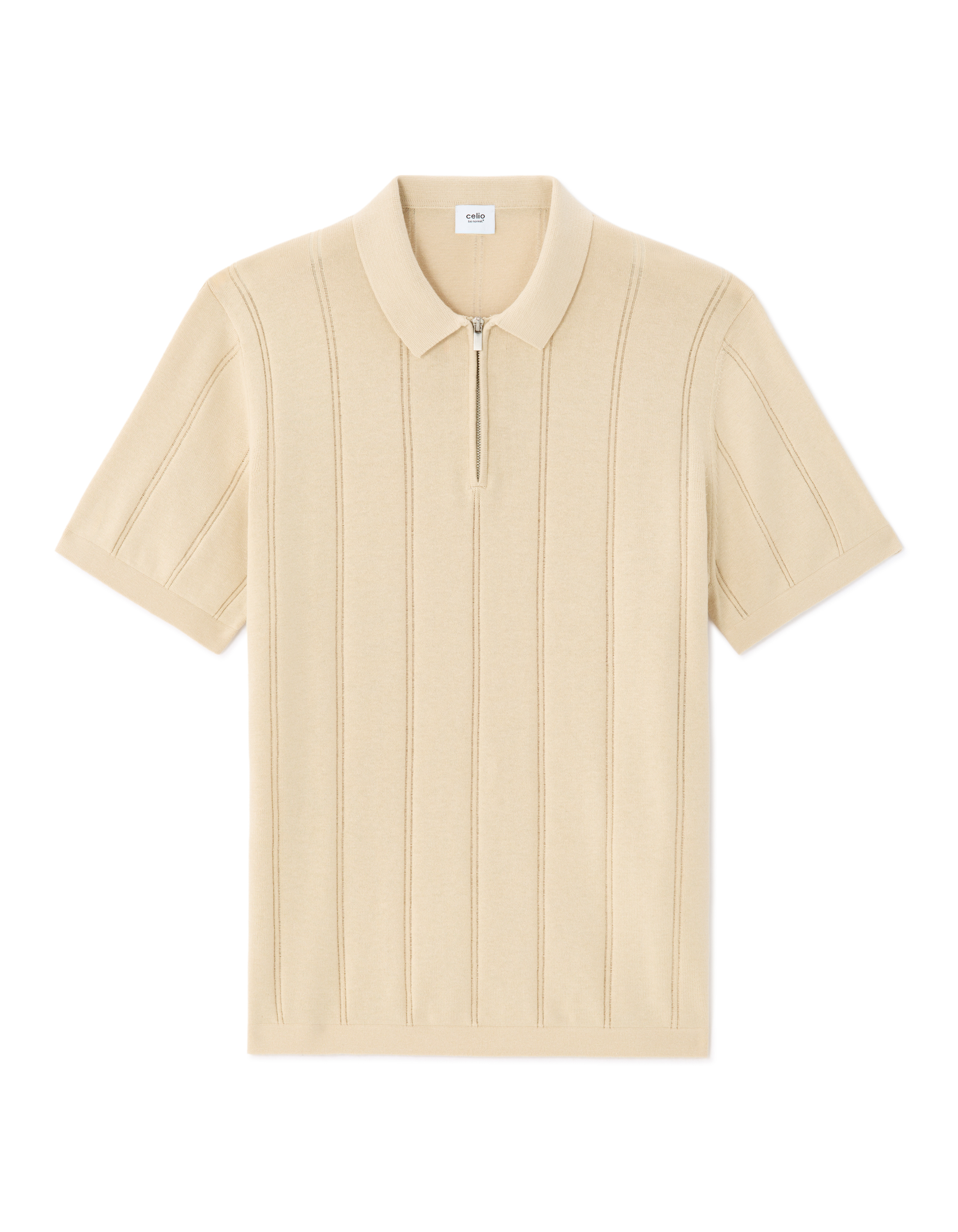 Мъжка поло тениска Celio Nedude в бежов цвят