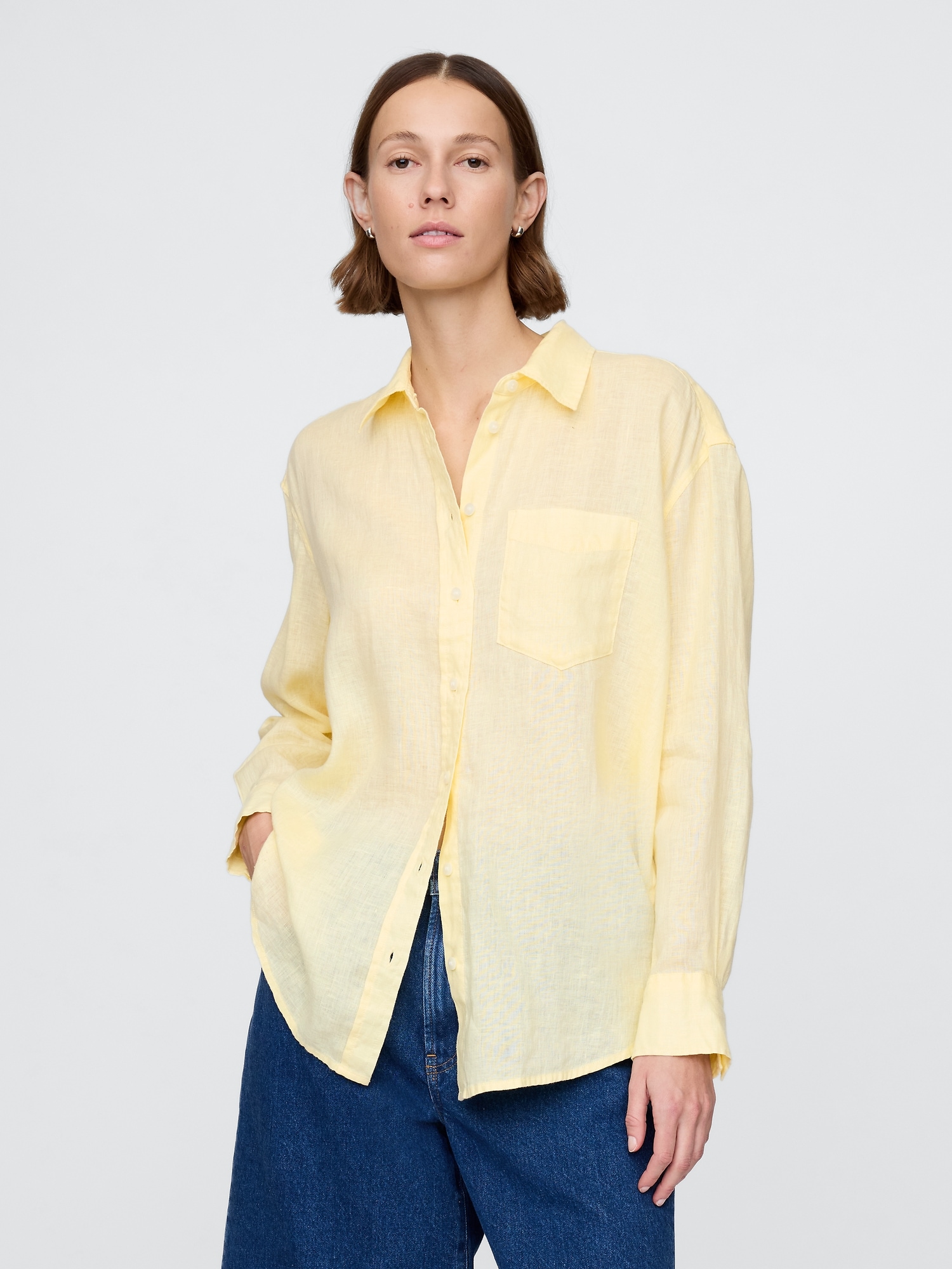 GAP Linen Oversize Shirt Big Shirt - Women's