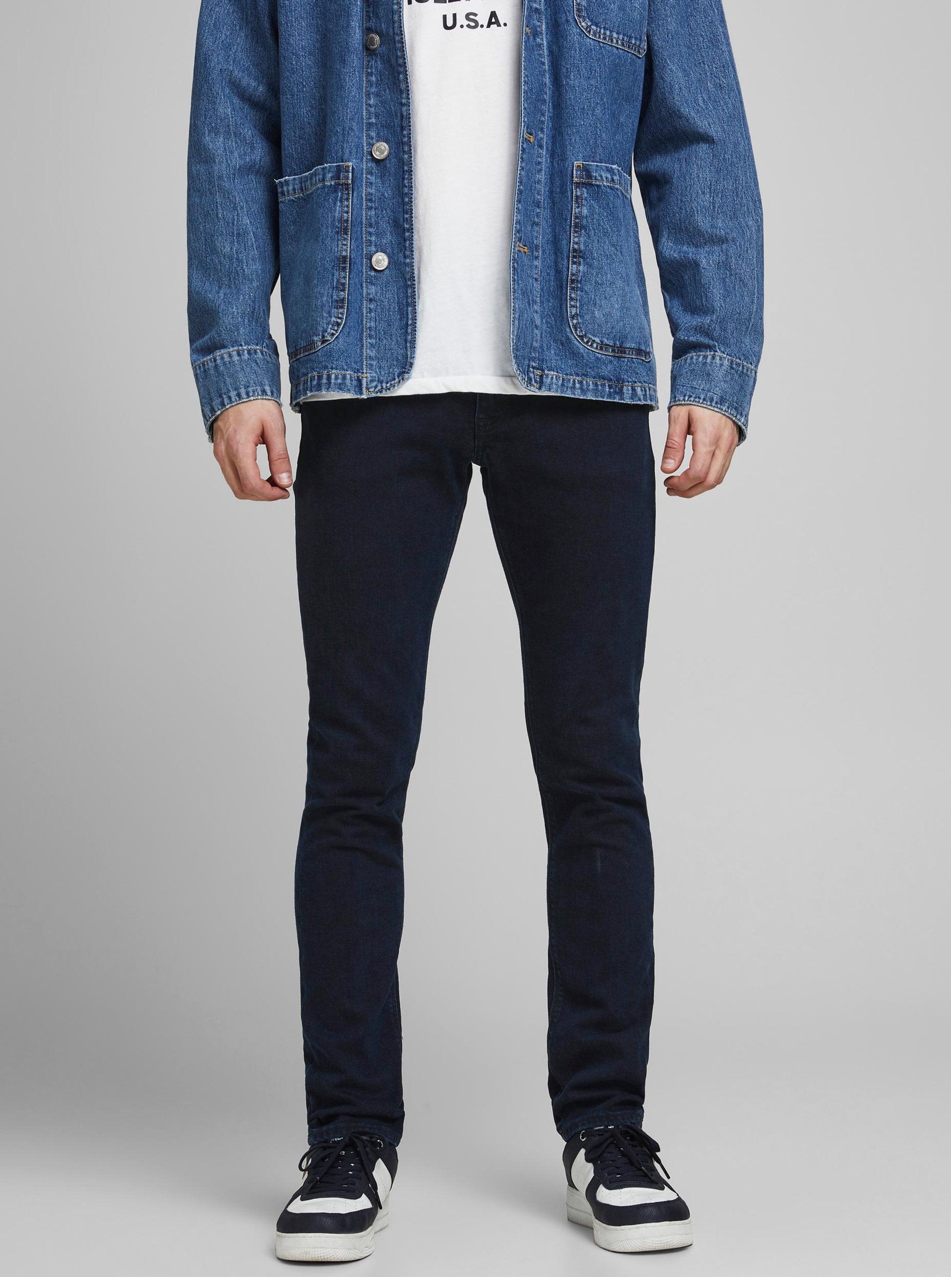 Tmavě modré slim fit džíny Jack & Jones Glenn - Pánské