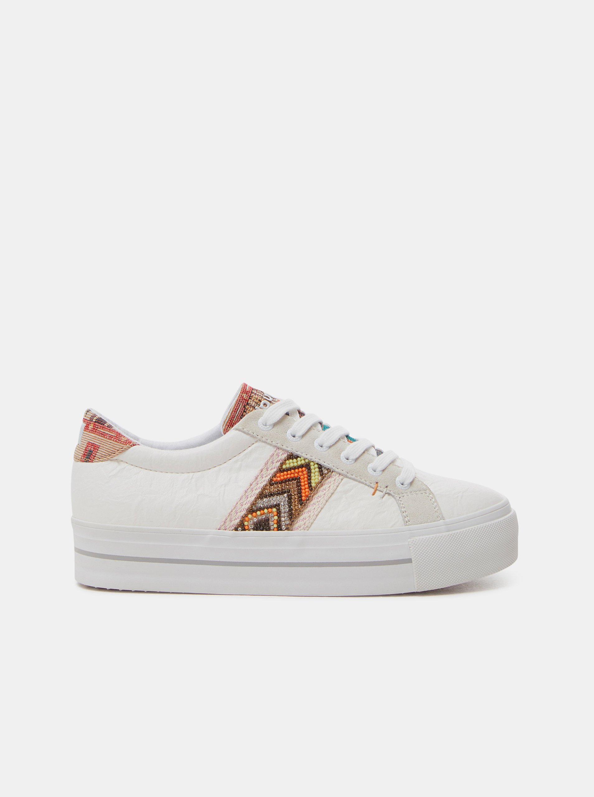 White Desigual Street Ethnic Womens Sneakers - Women